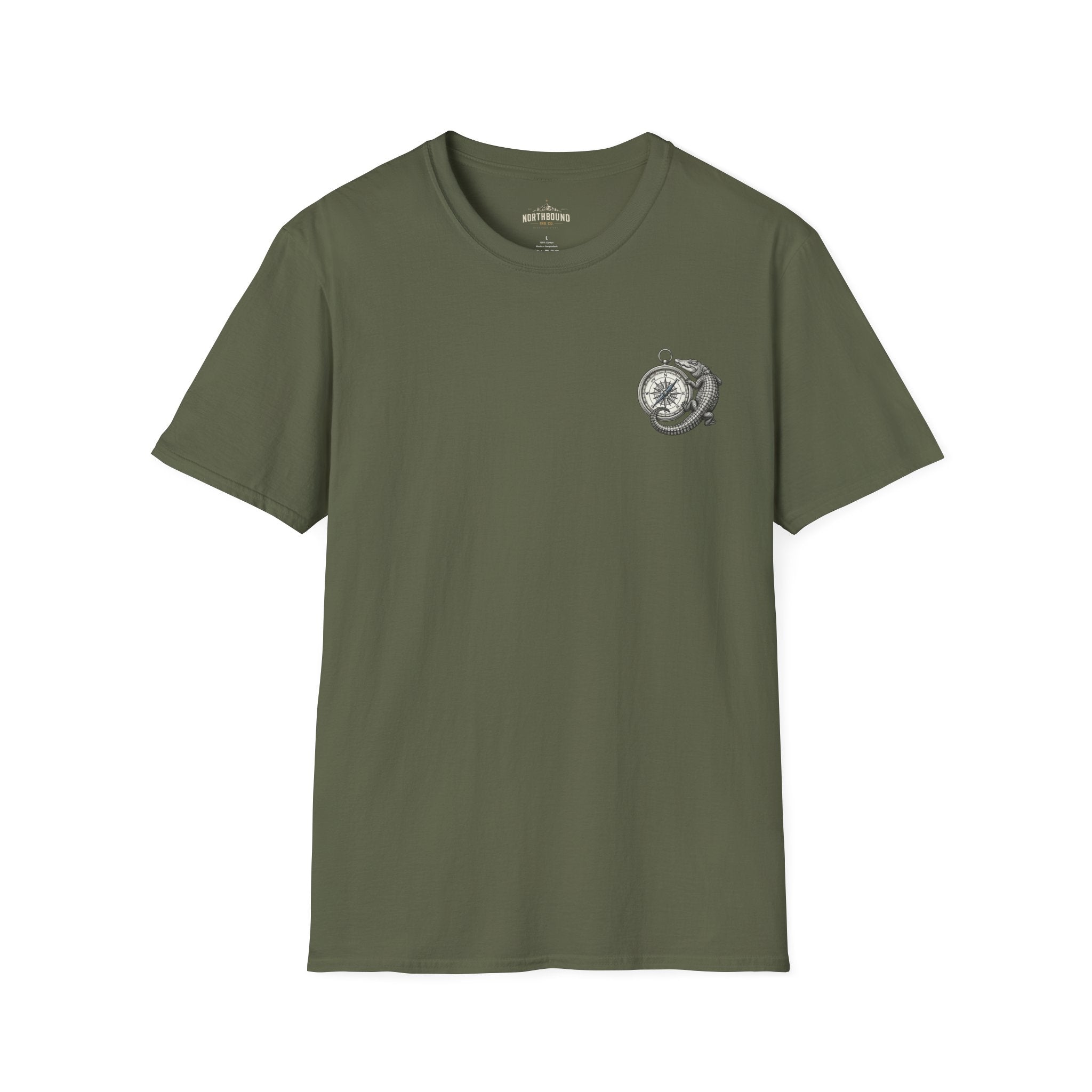 Crocodile & Compass T‑Shirt — Nautical Adventure Graphic Tee