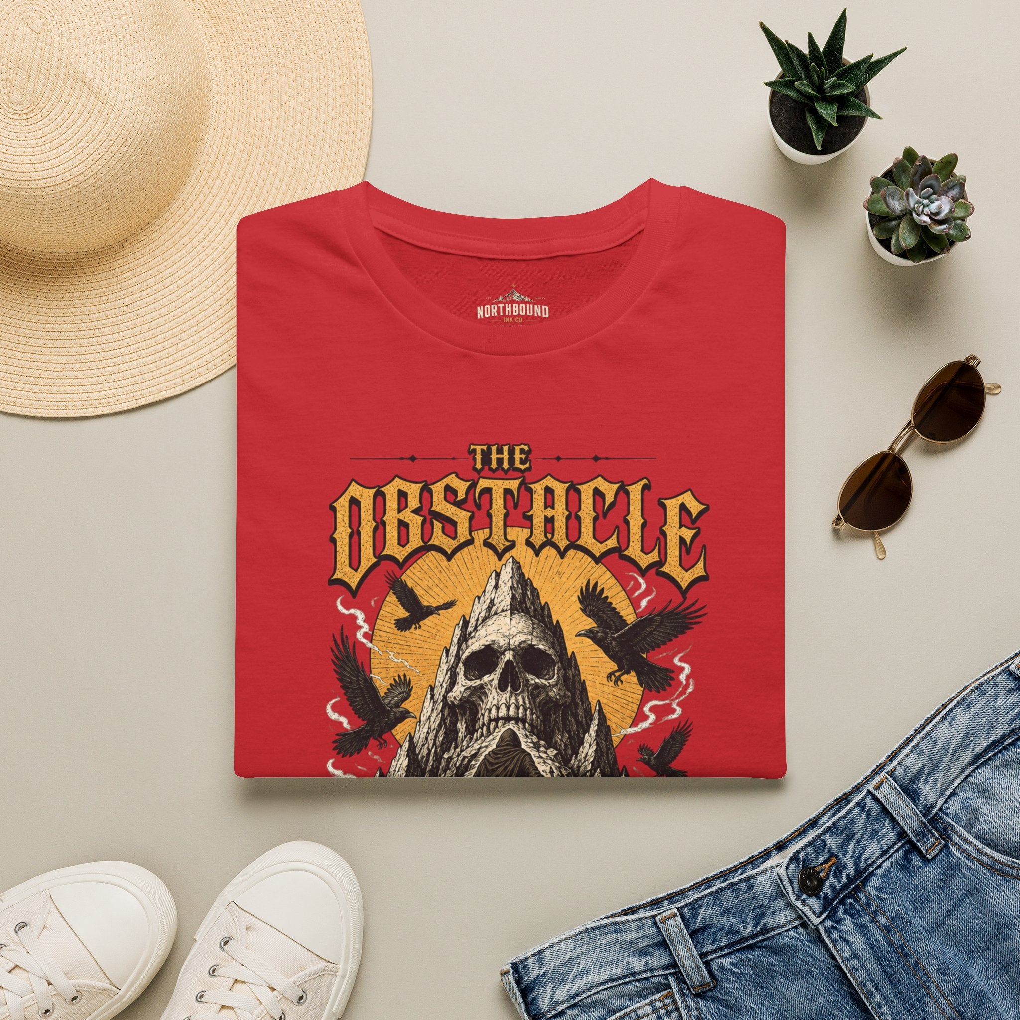 Skull & Crows Tee — "The Obstacle the Way" Vintage Rock T-Shirt