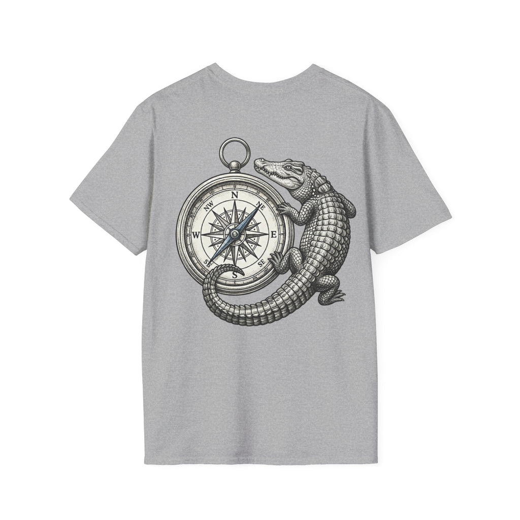 Crocodile & Compass T‑Shirt — Nautical Adventure Graphic Tee