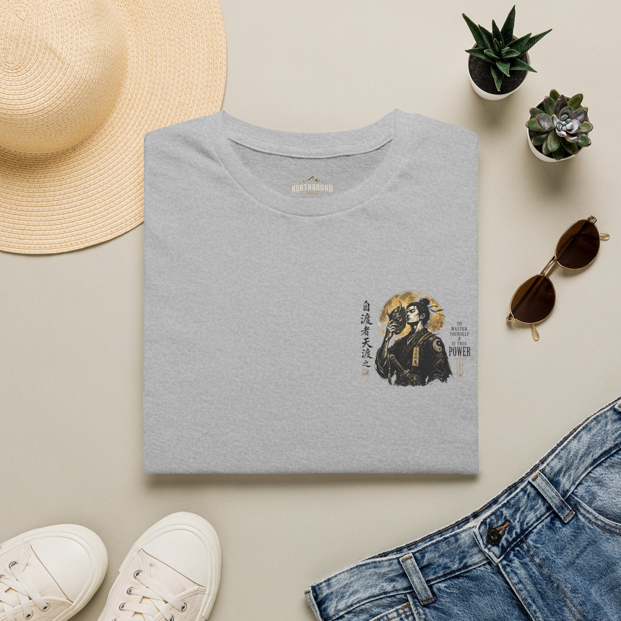 Samurai Portrait T-Shirt — Vintage Japanese Ink Art Tee