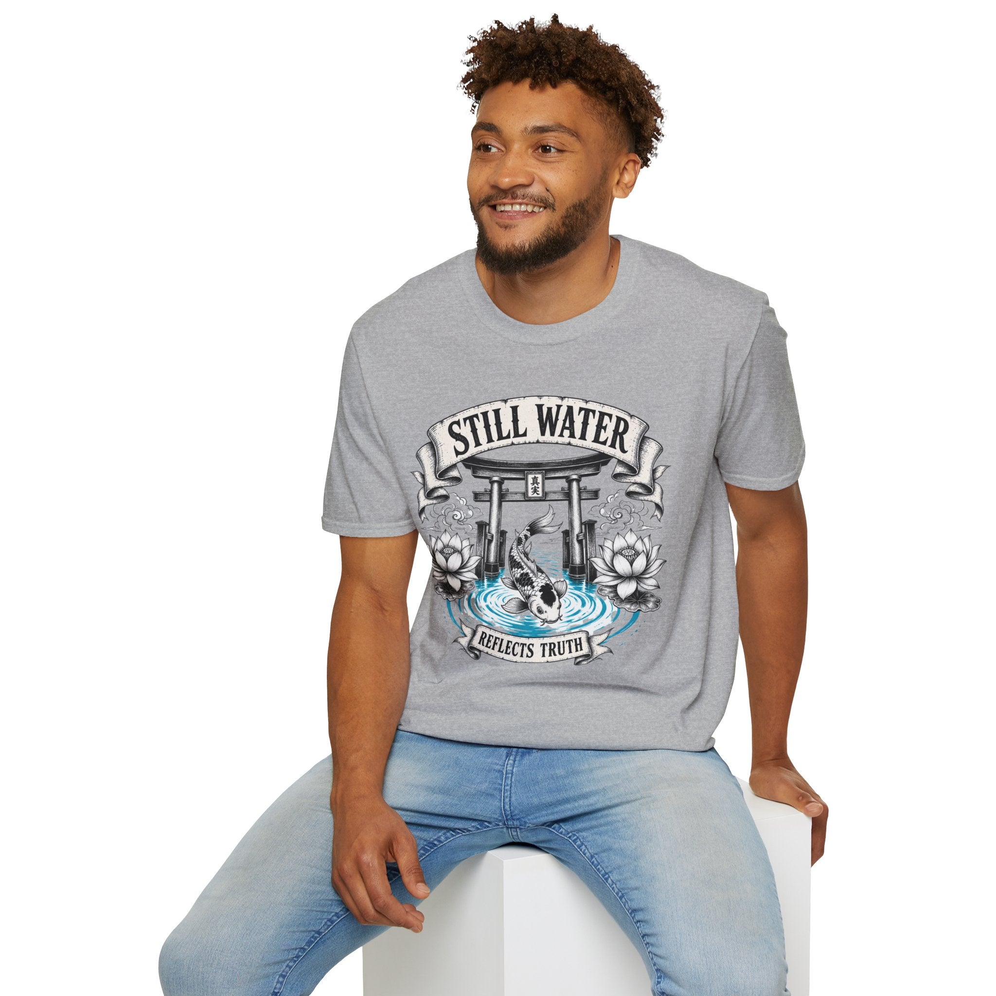 Still Water T-Shirt — Tranquil Koi & Torii Graphic Tee
