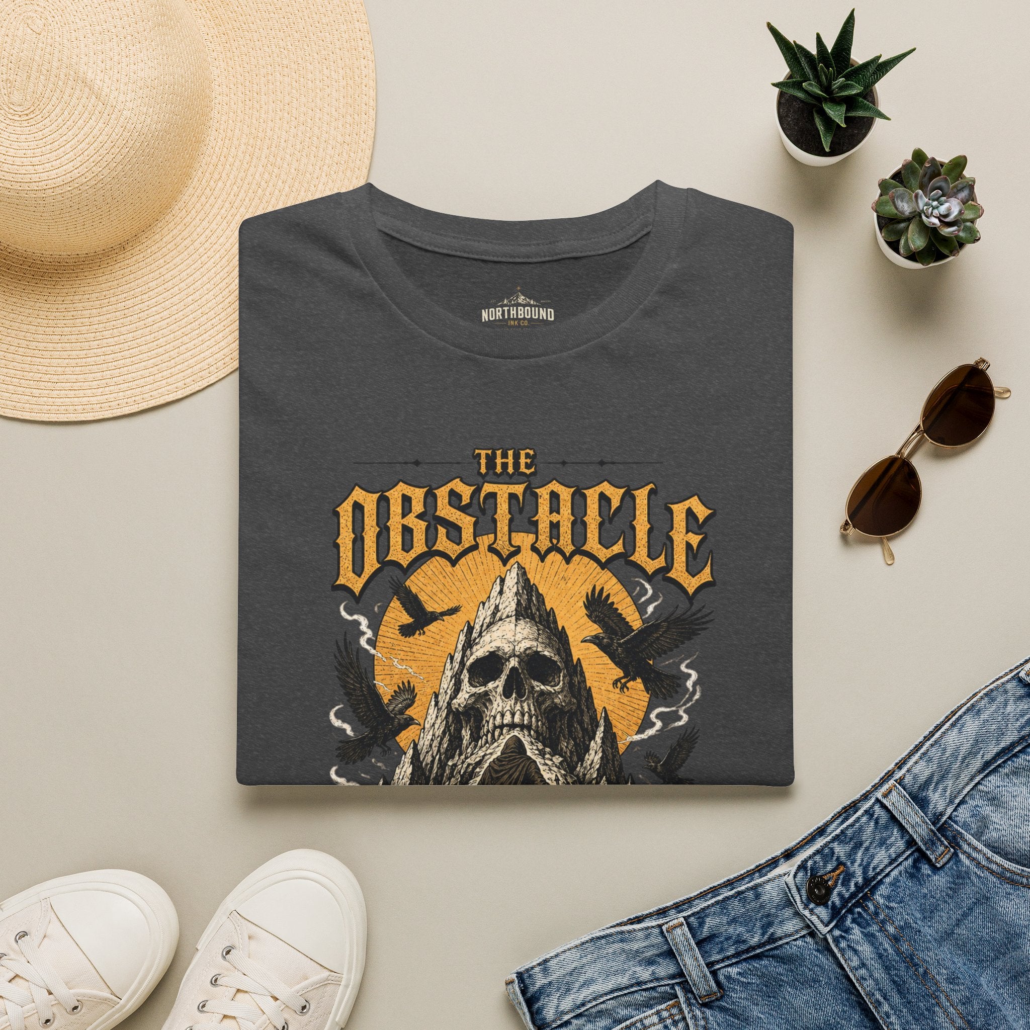 Skull & Crows Tee — "The Obstacle the Way" Vintage Rock T-Shirt