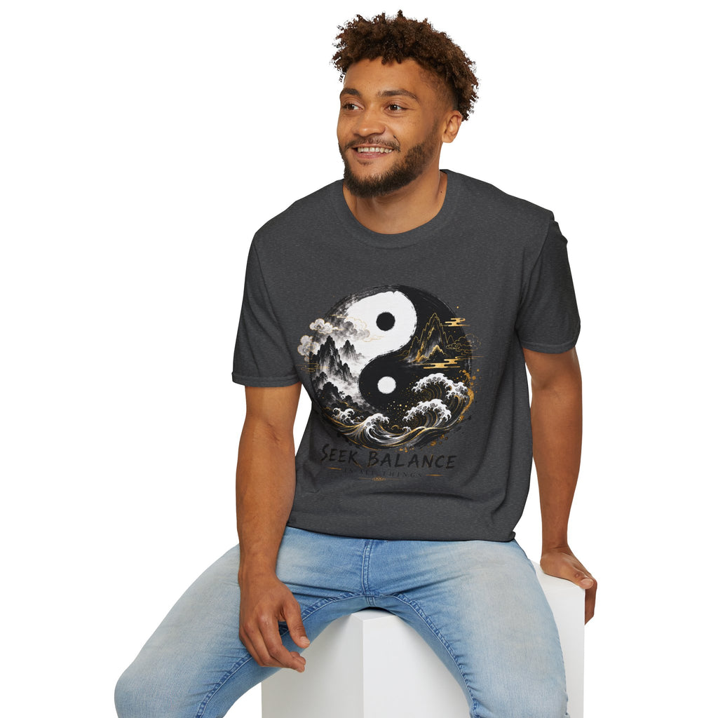 Yin Yang 'Seek Balance' Graphic T-Shirt
