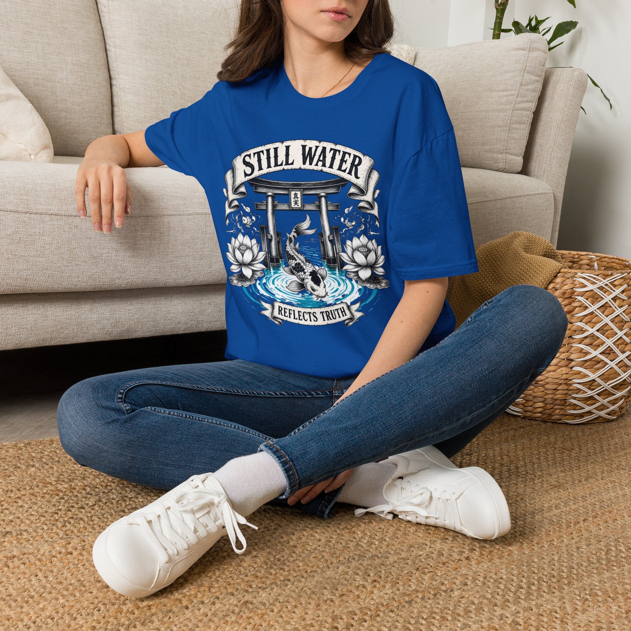 Still Water T-Shirt — Tranquil Koi & Torii Graphic Tee
