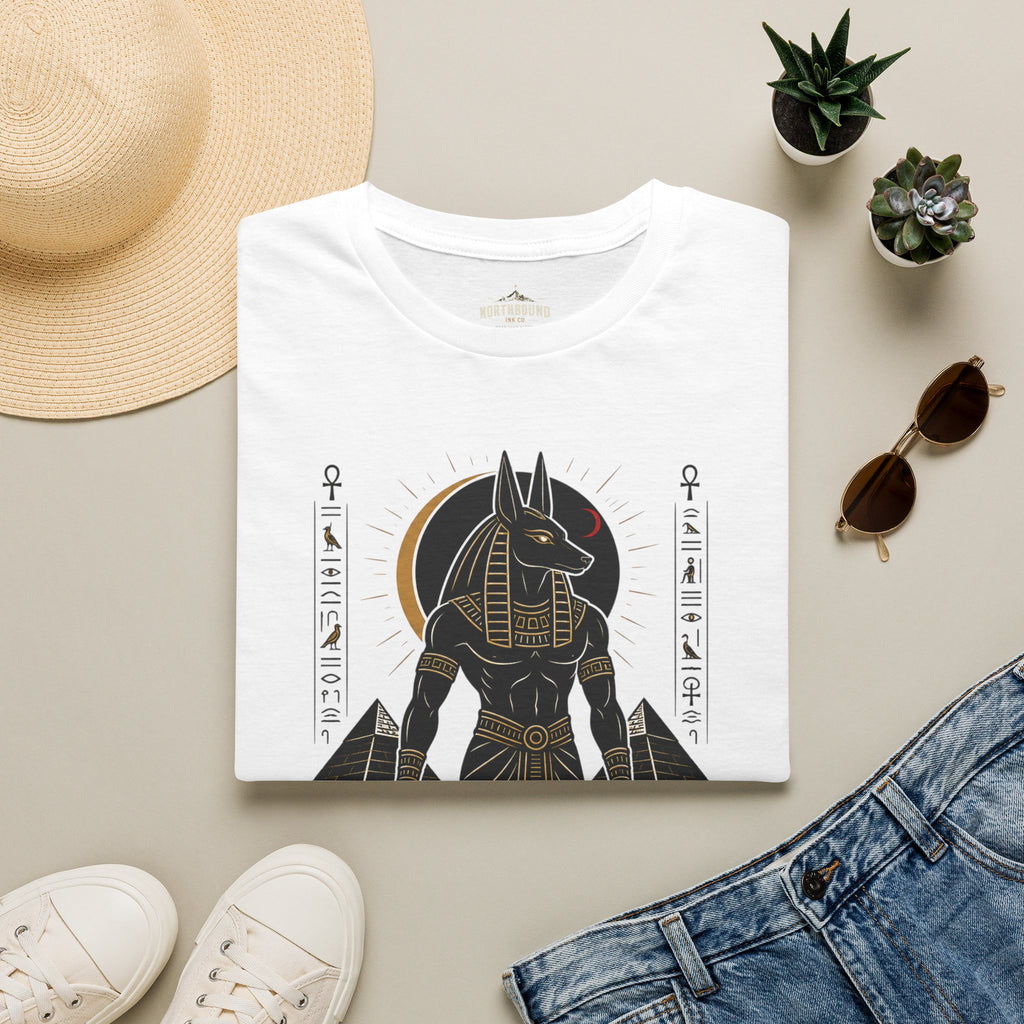 Anubis 'Walk With Gods' T-Shirt — Egyptian Mythology Graphic Tee