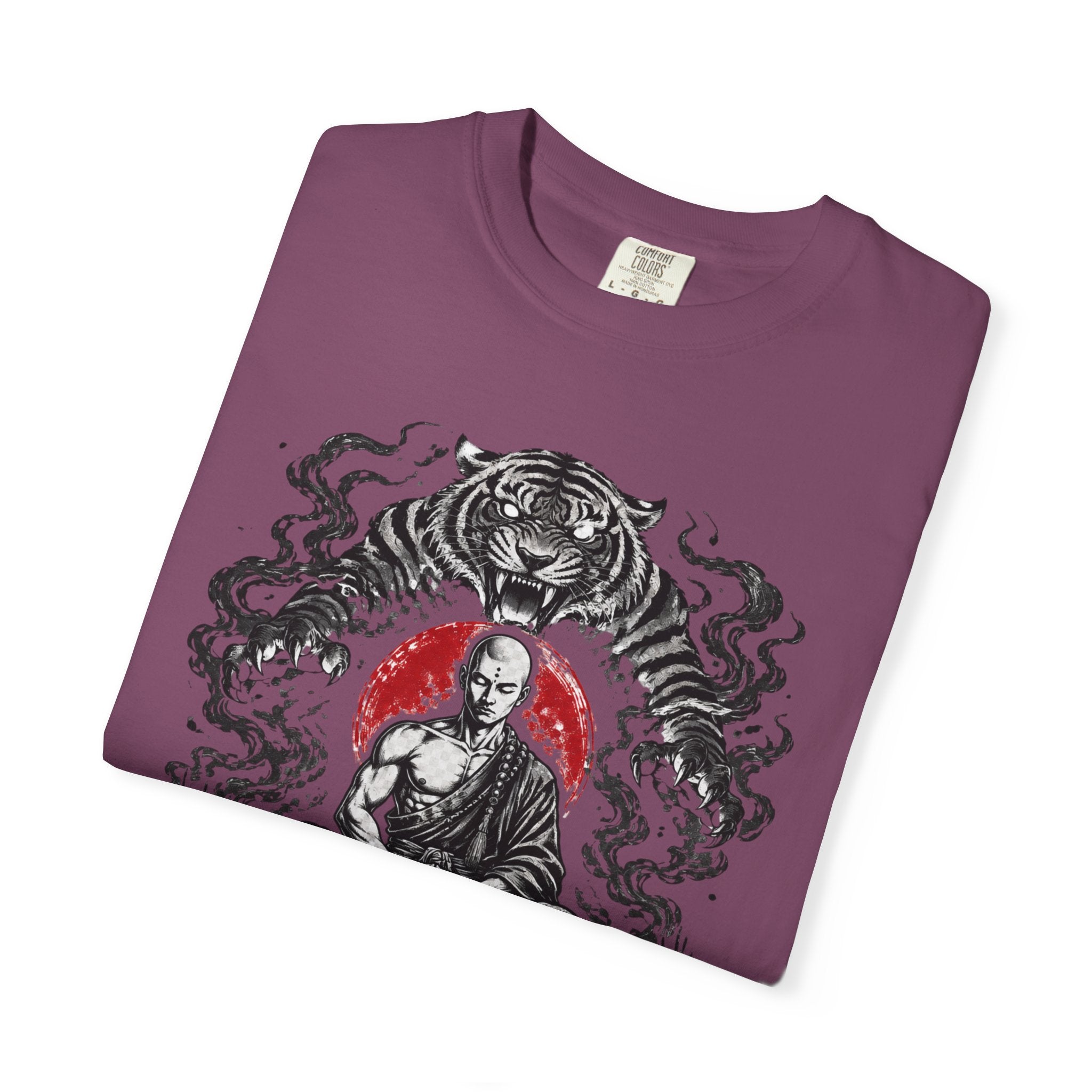 Meditation Tiger T-Shirt — "He Who Masters Himself is Strong" Zen Graphic Tee