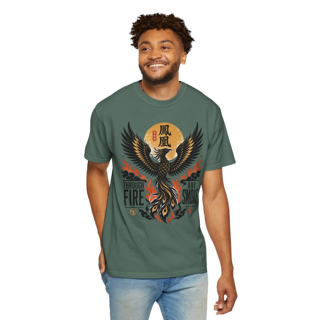 Phoenix Graphic T-Shirt — "Through Fire and Smoke" Inspirational Tee
