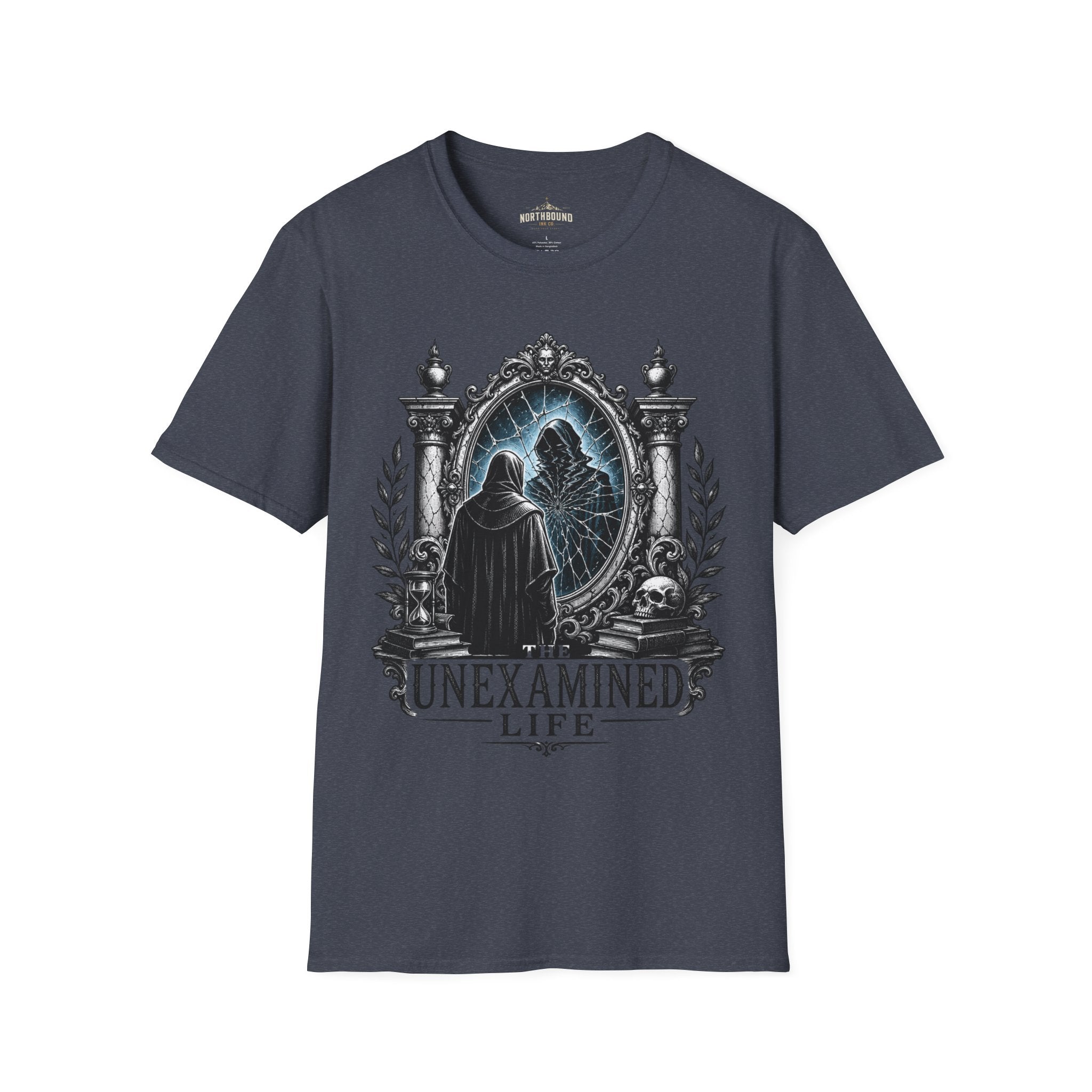 The Unexamined Life T-Shirt — Philosophical Mirror Graphic Tee