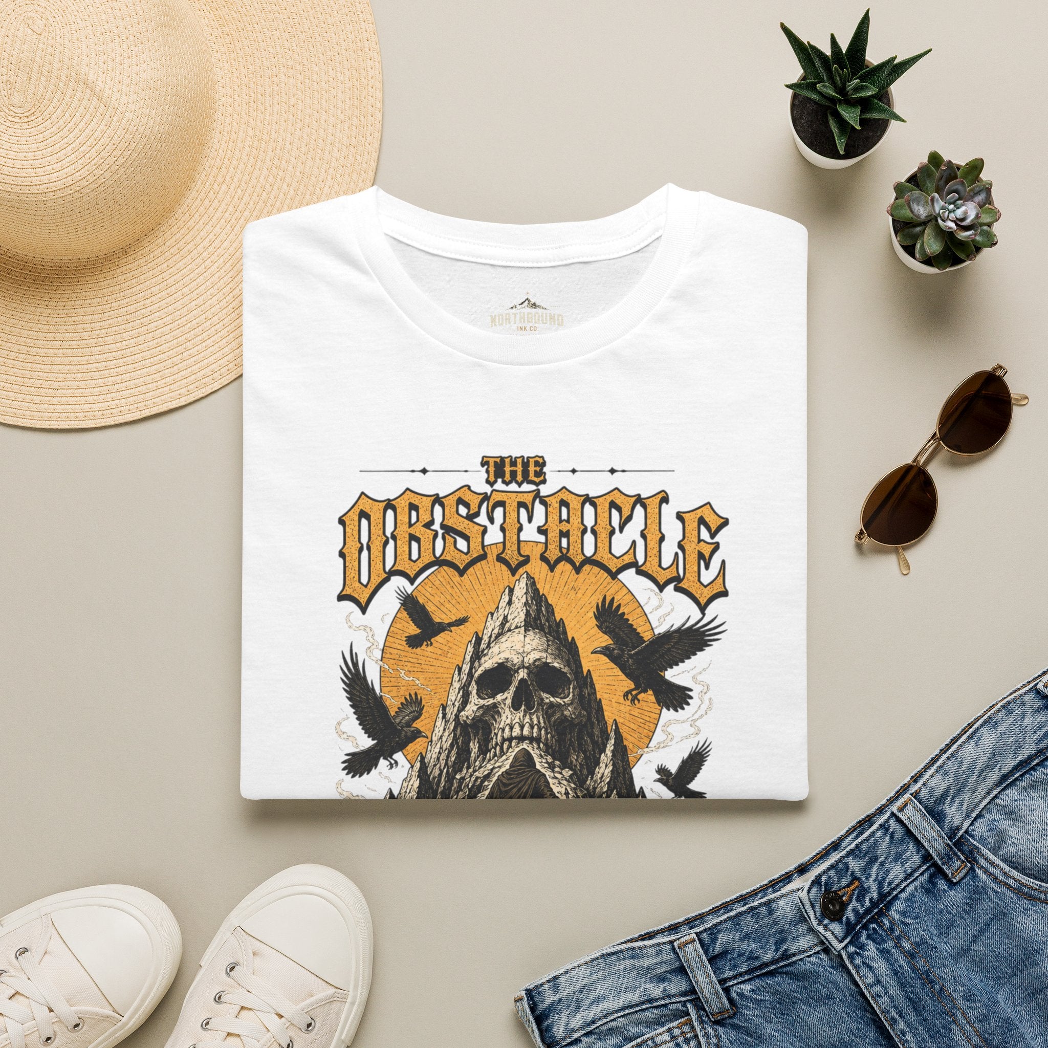 Skull & Crows Tee — "The Obstacle the Way" Vintage Rock T-Shirt