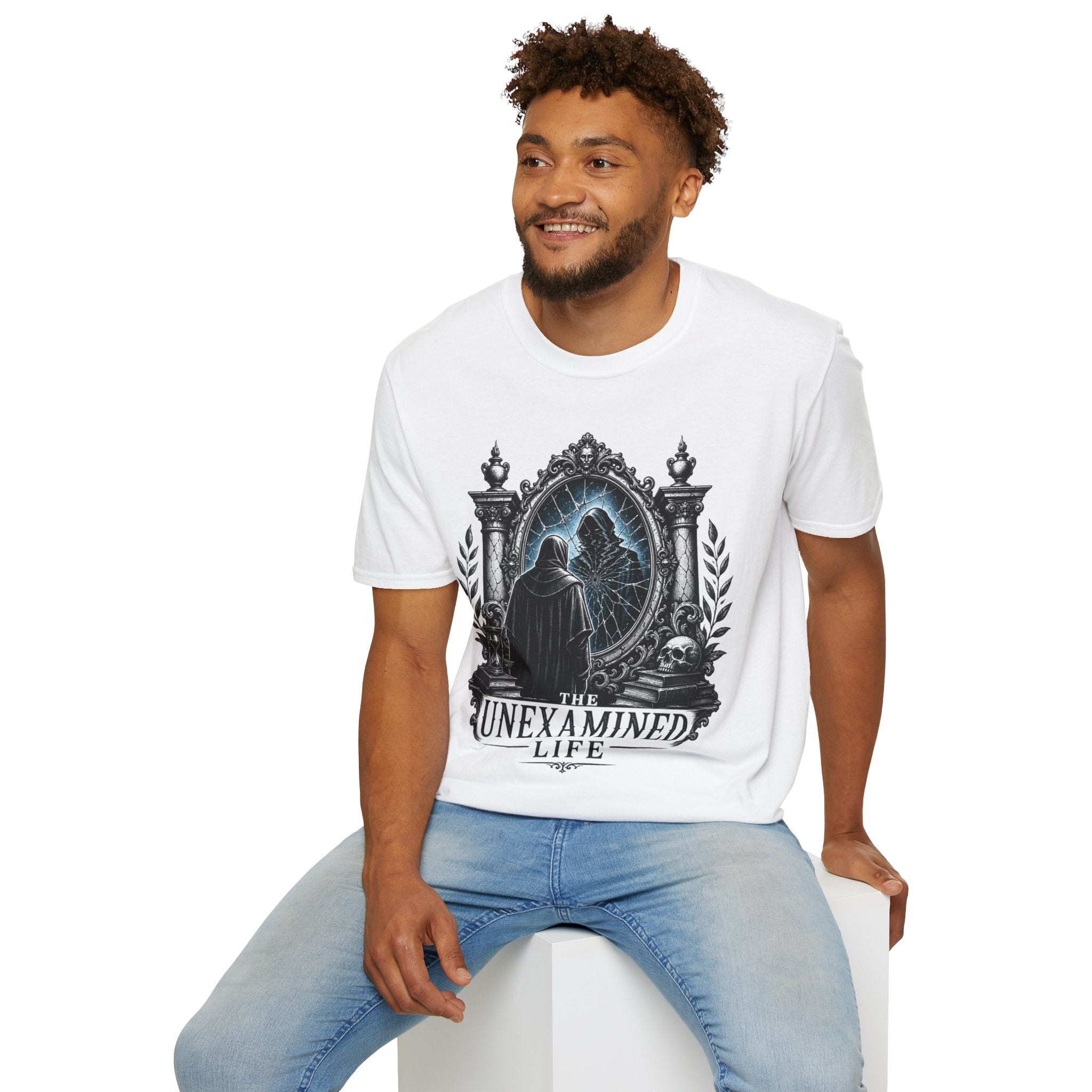 The Unexamined Life T-Shirt — Philosophical Mirror Graphic Tee