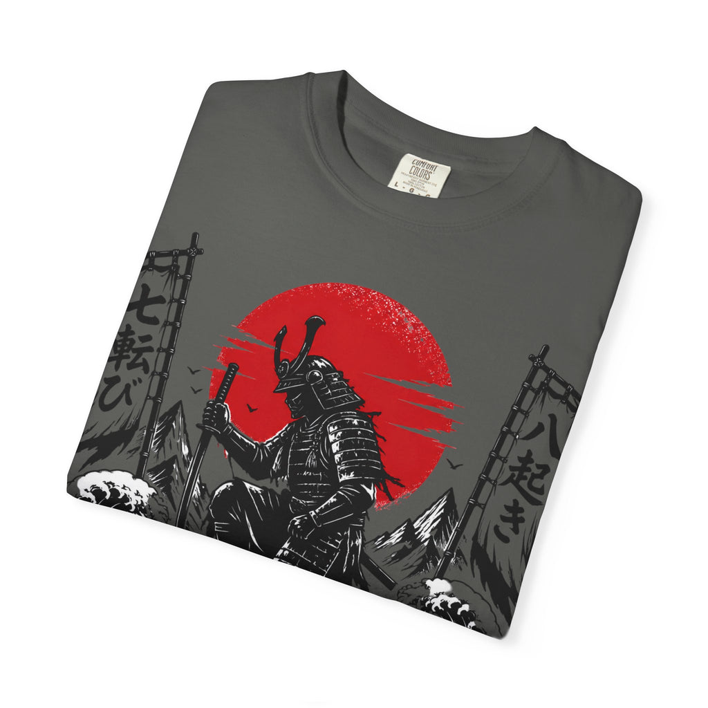 Samurai Rising Graphic T-Shirt — "Fall Seven Times, Rise Eight"
