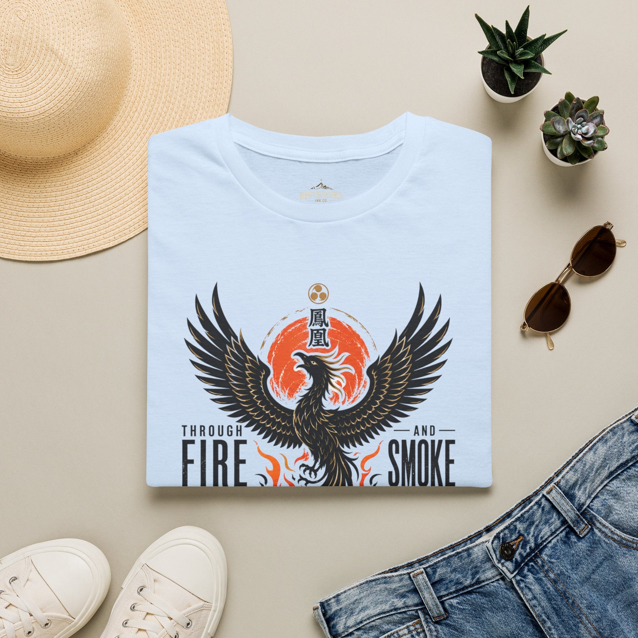 Phoenix Graphic T-Shirt — "Through Fire and Smoke" Inspirational Tee
