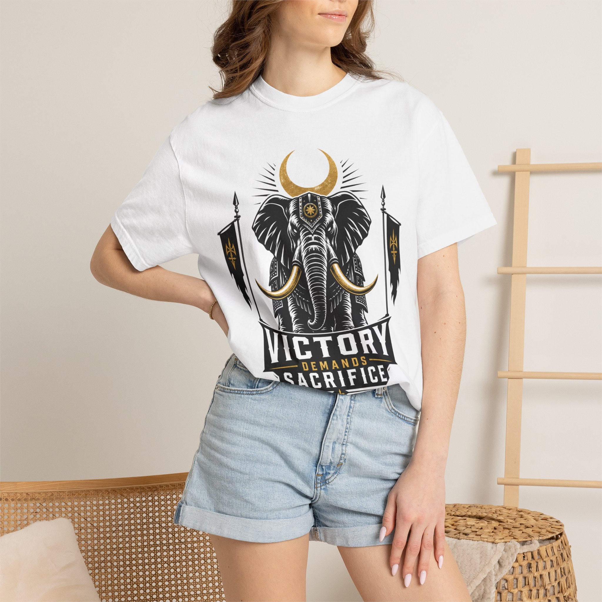 Victory & Sacrifice Elephant T-Shirt — Graphic Warrior Tee