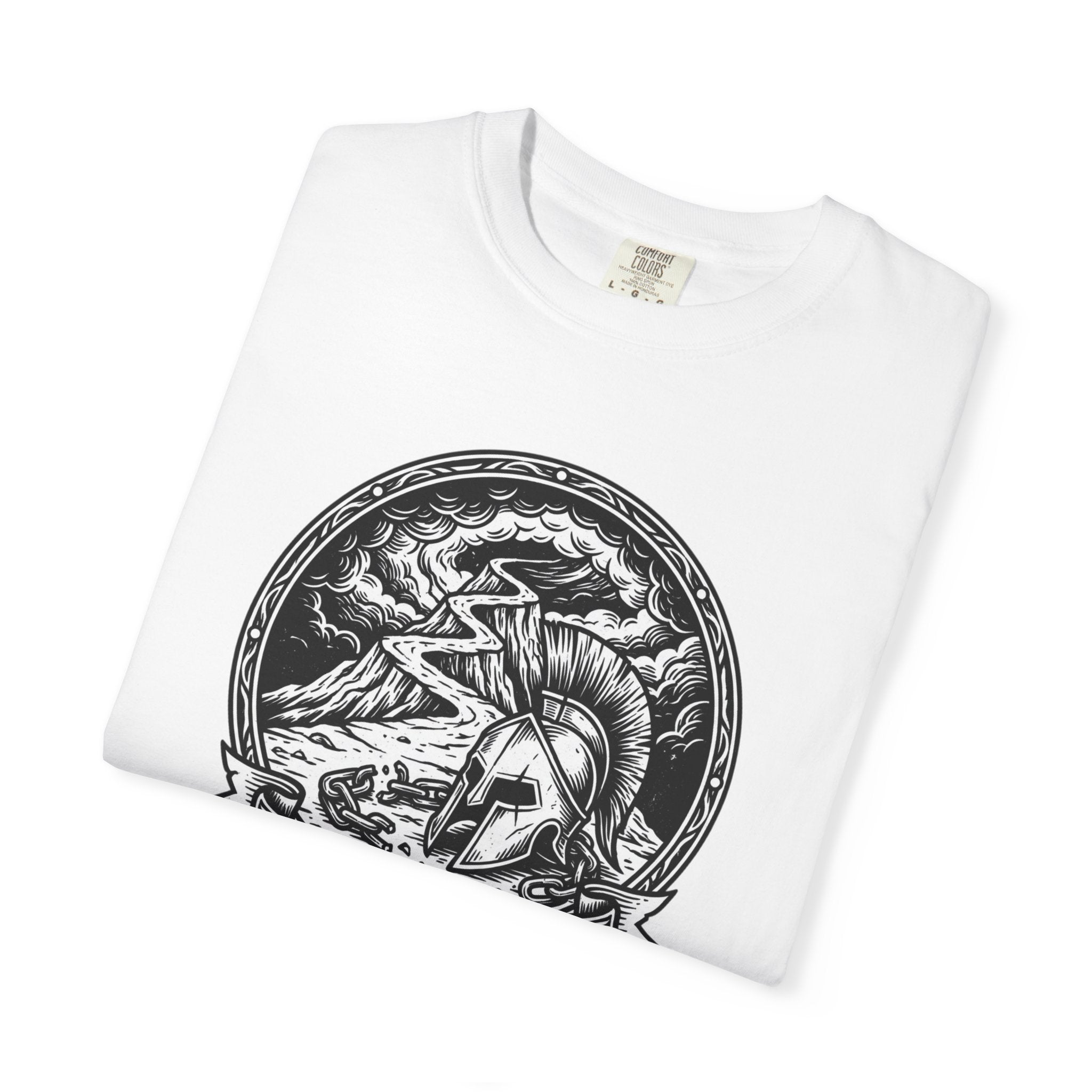 T-Shirt — 'The Obstacle Is The Way' Spartan Helmet Graphic Tee