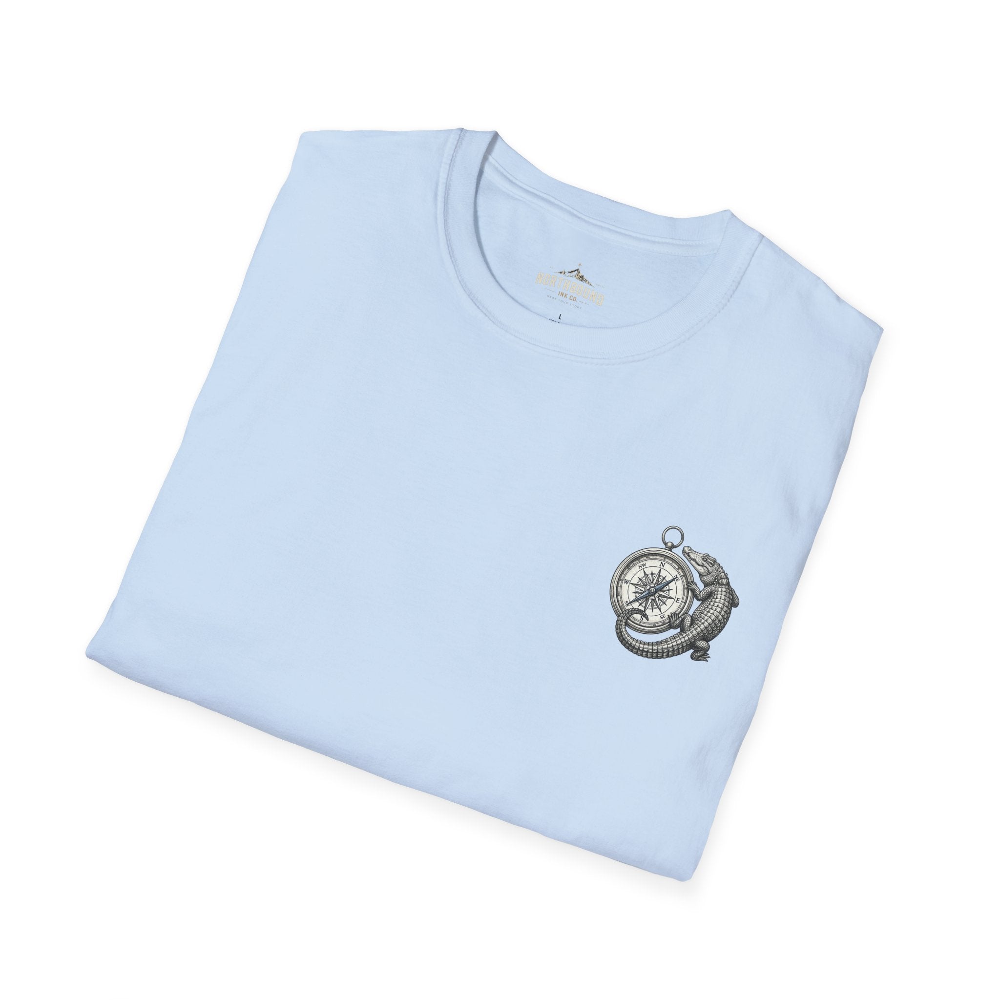 Crocodile & Compass T‑Shirt — Nautical Adventure Graphic Tee