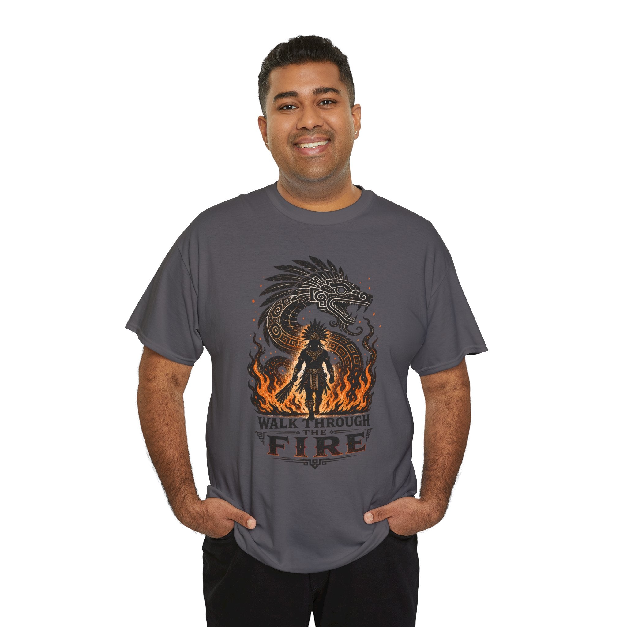 Walk Through the Fire Dragon T-Shirt — Inspirational Flame Graphic Tee