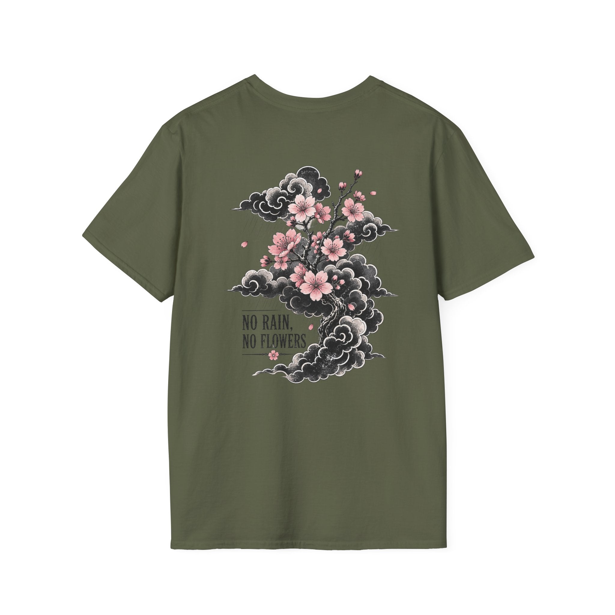 Floral Pocket Cat T‑Shirt — Petite Cherry Blossom Kitten Graphic
