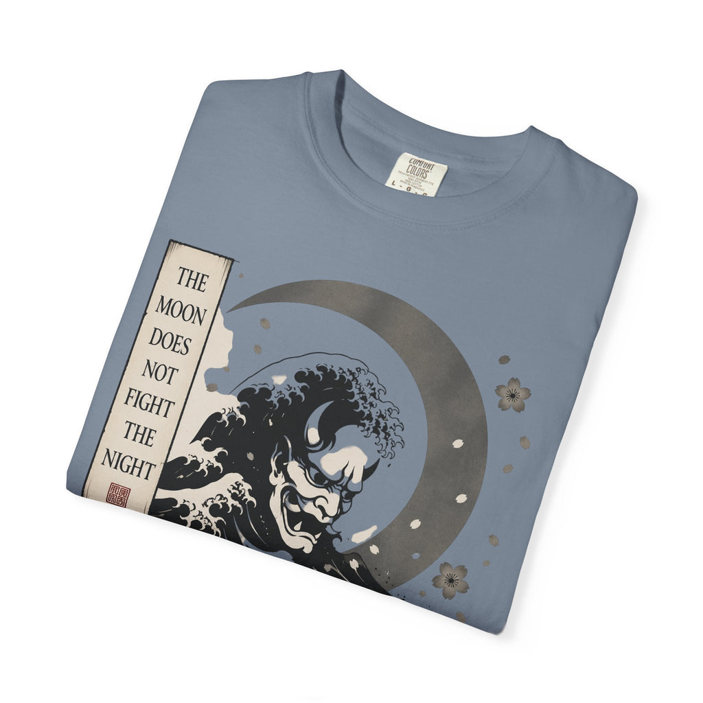 Moon Does Not Frighten Night T-Shirt — Japanese Wave Demon Graphic Tee