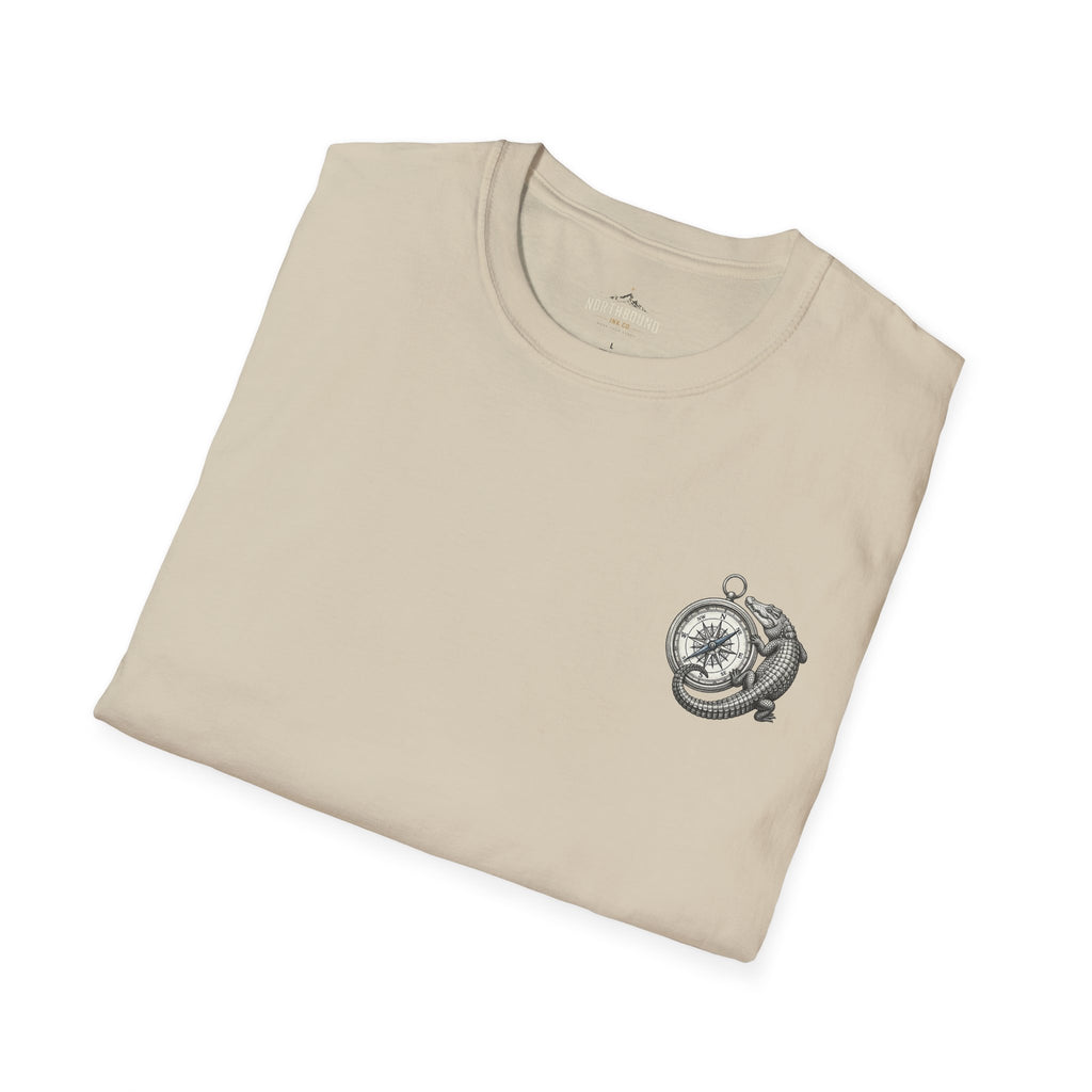 Crocodile & Compass T‑Shirt — Nautical Adventure Graphic Tee