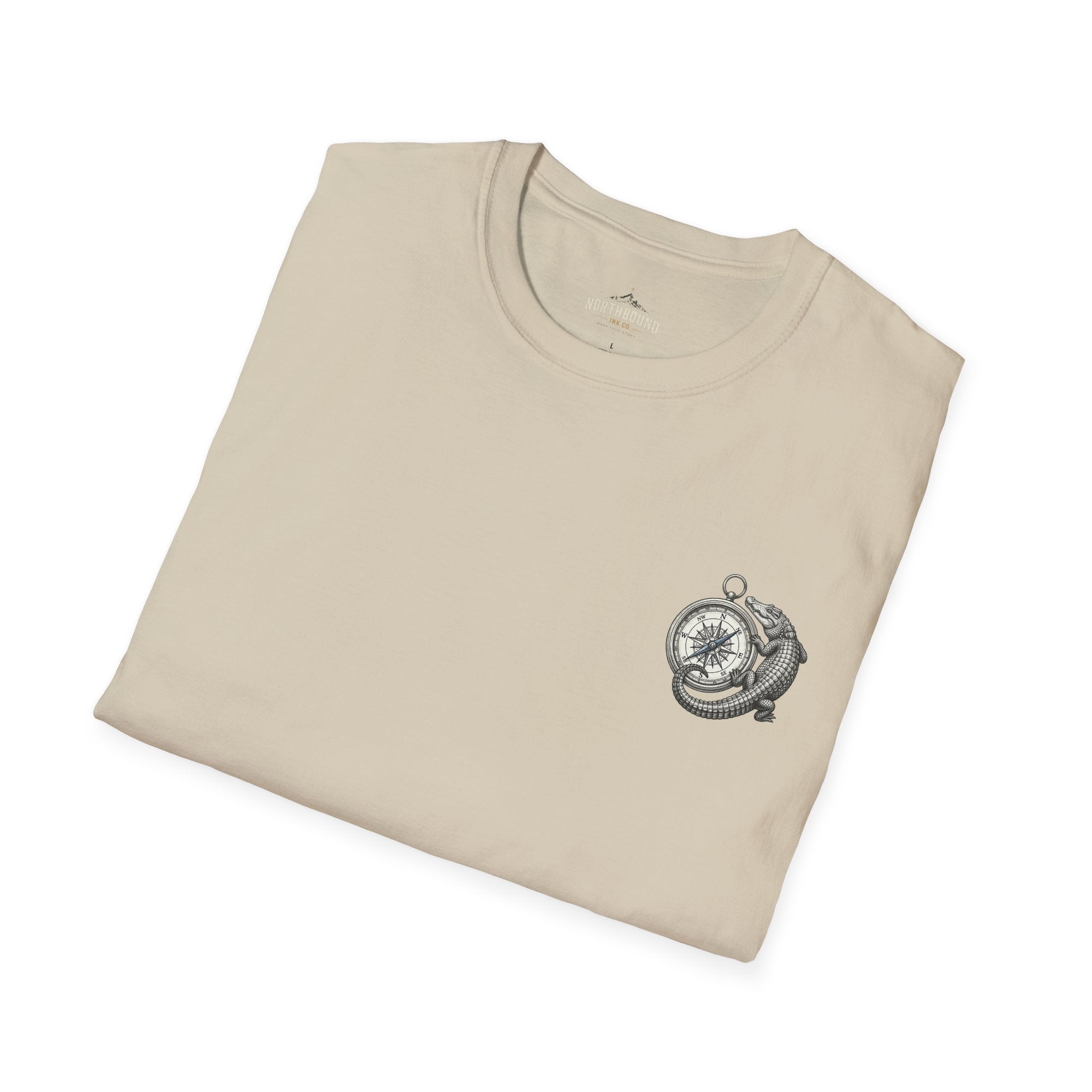 Crocodile & Compass T‑Shirt — Nautical Adventure Graphic Tee