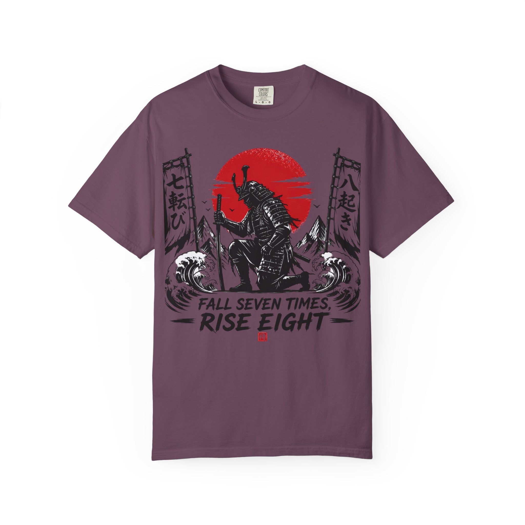 Samurai Rising Graphic T-Shirt — "Fall Seven Times, Rise Eight"