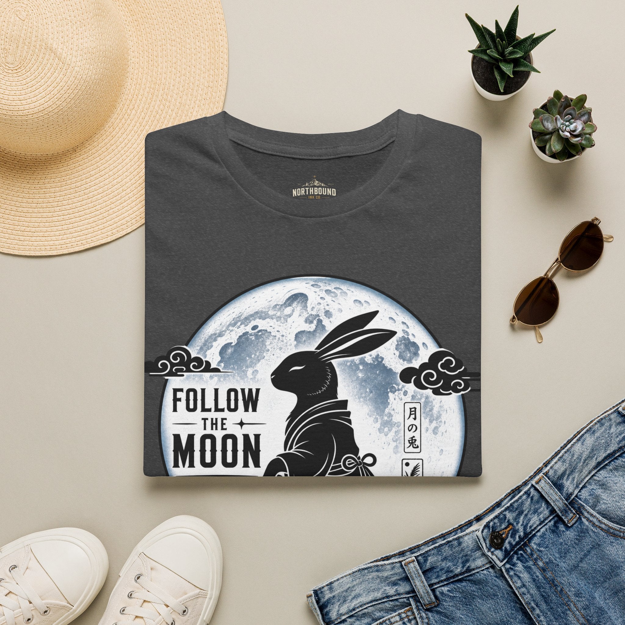 Follow the Moon Rabbit T-Shirt — Lunar Bunny Graphic Tee