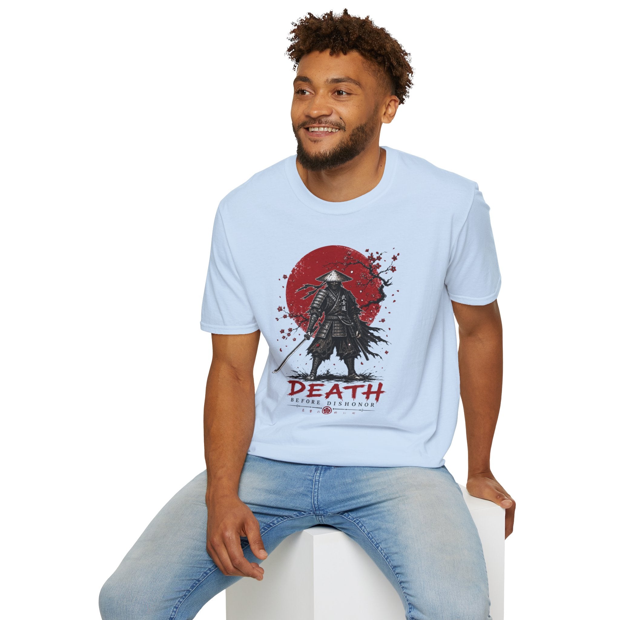 Samurai Death T-Shirt — 'Death Before Dishonor' Graphic Tee