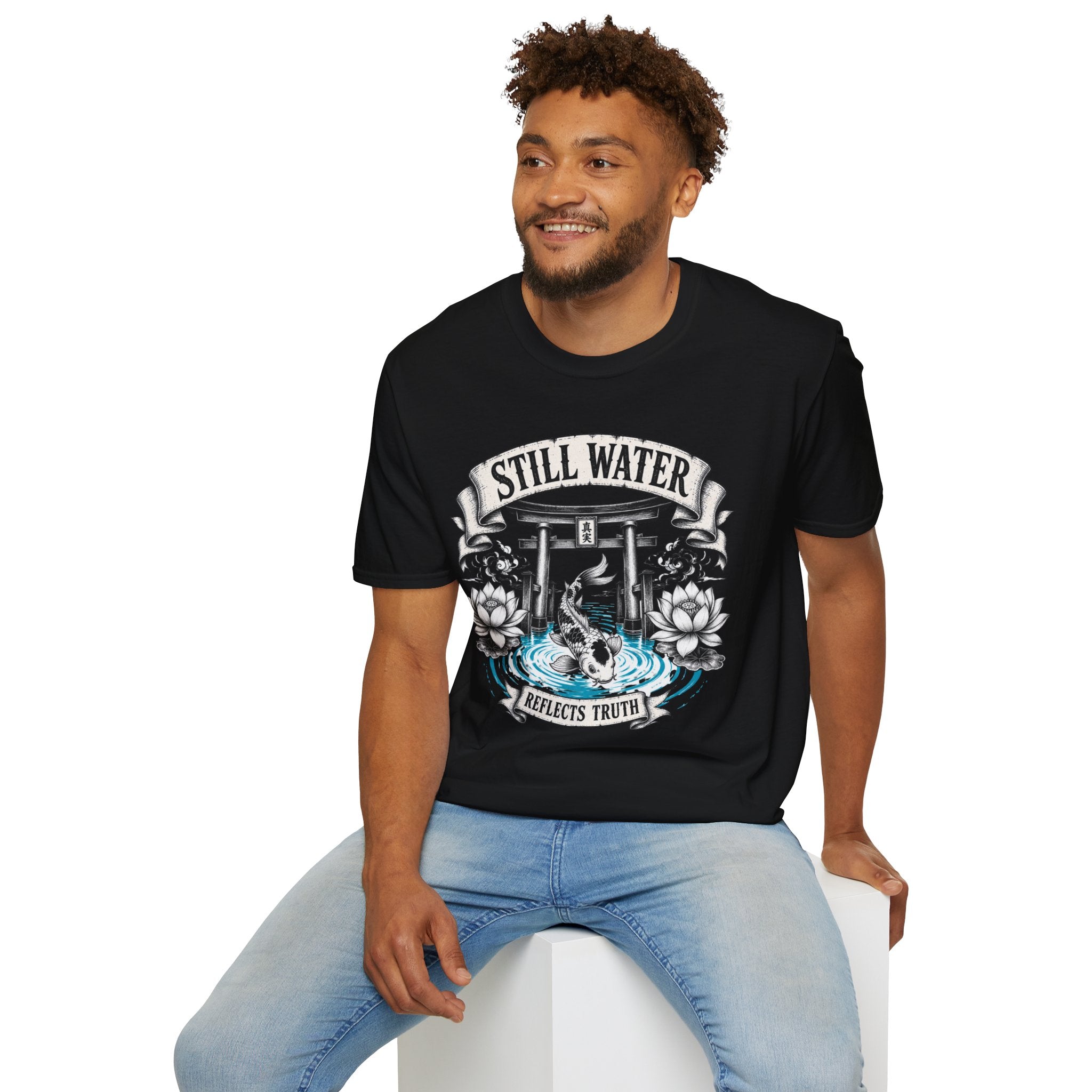 Still Water T-Shirt — Tranquil Koi & Torii Graphic Tee