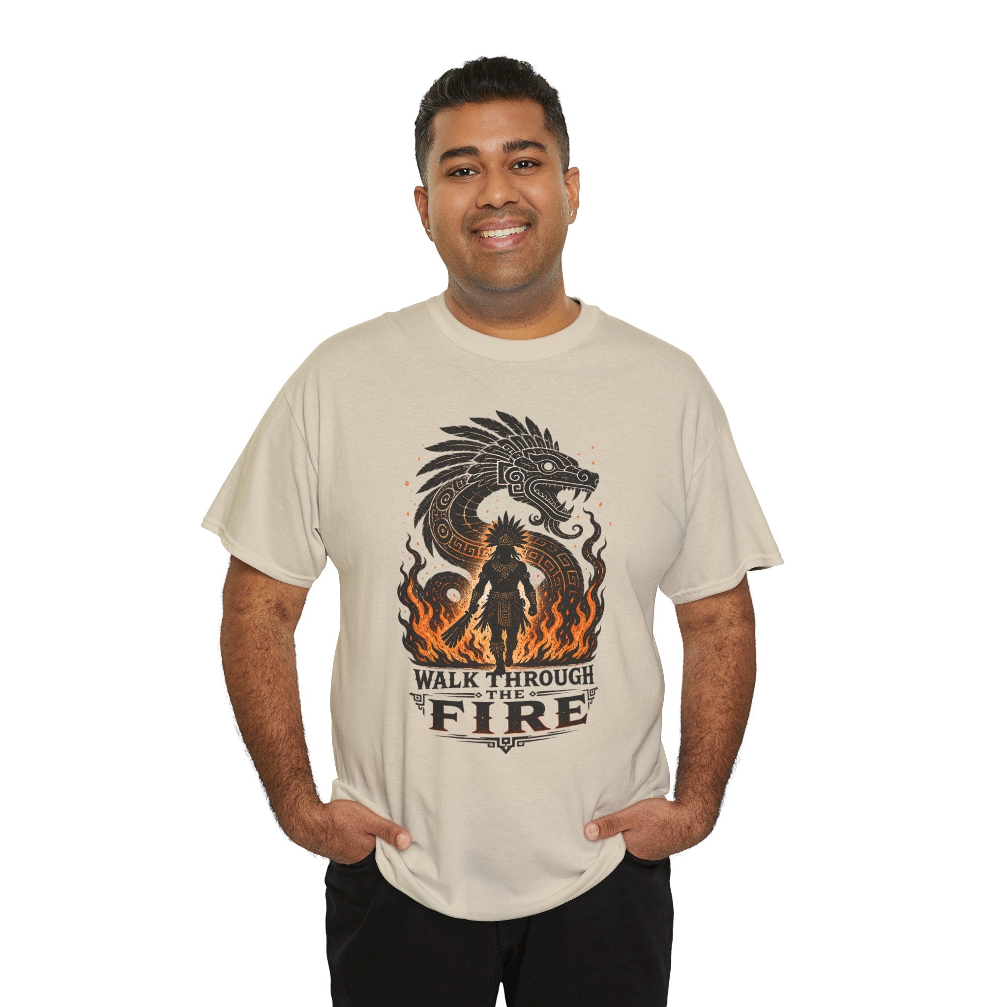 Walk Through the Fire Dragon T-Shirt — Inspirational Flame Graphic Tee