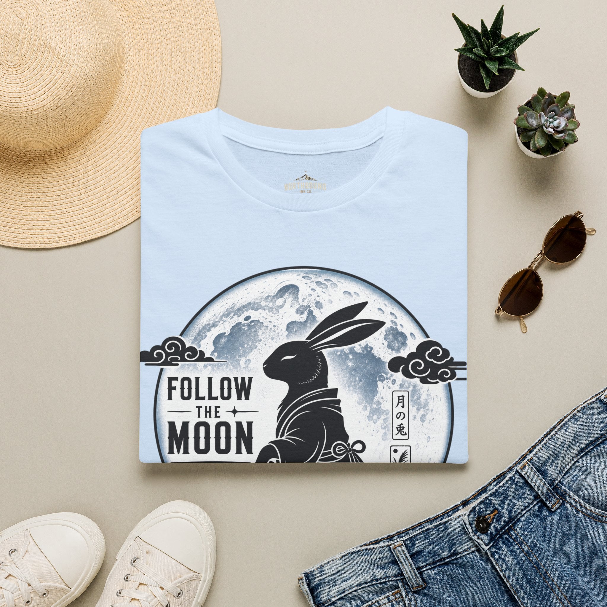 Follow the Moon Rabbit T-Shirt — Lunar Bunny Graphic Tee