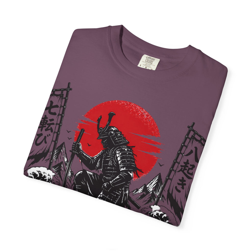 Samurai Rising Graphic T-Shirt — "Fall Seven Times, Rise Eight"