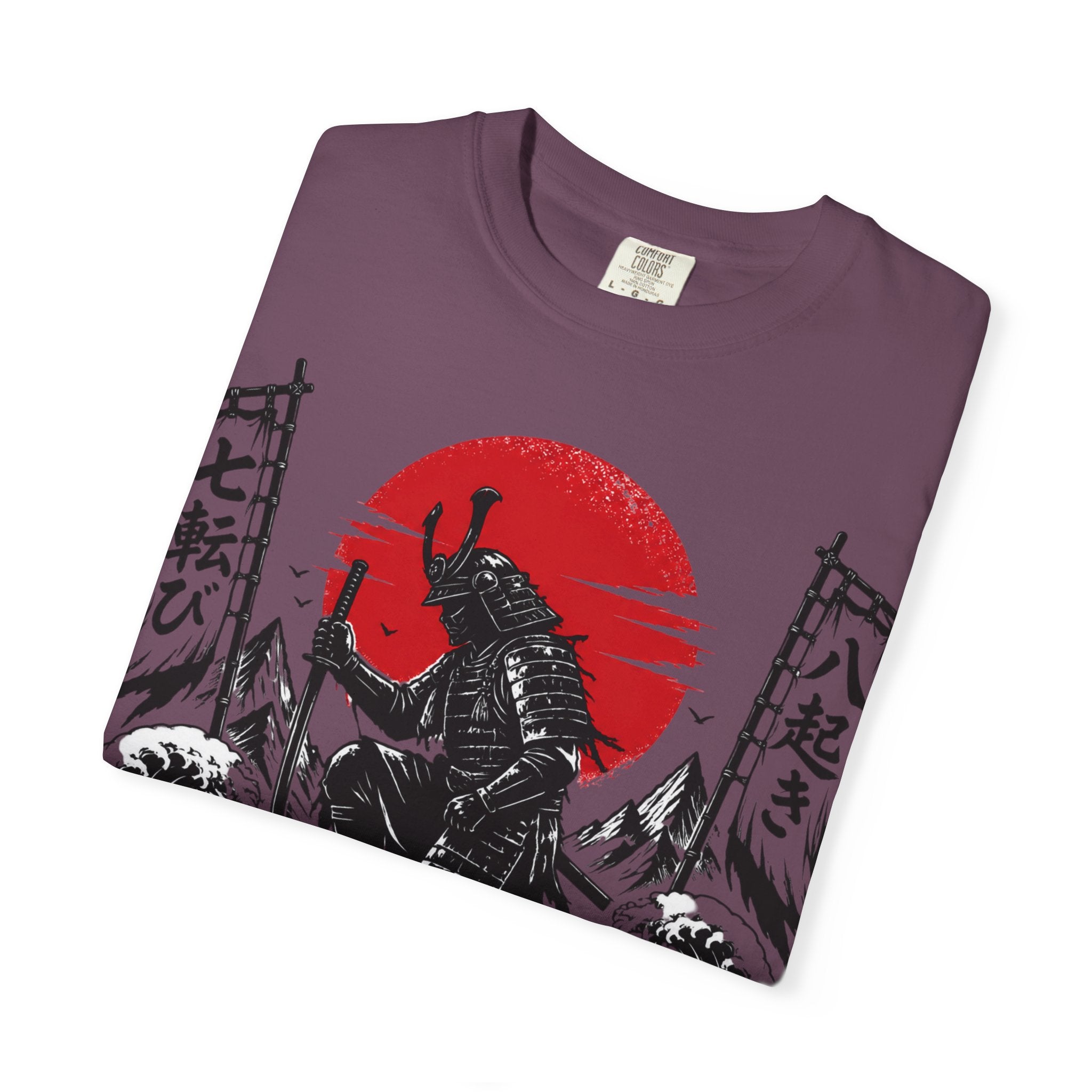 Samurai Rising Graphic T-Shirt — "Fall Seven Times, Rise Eight"