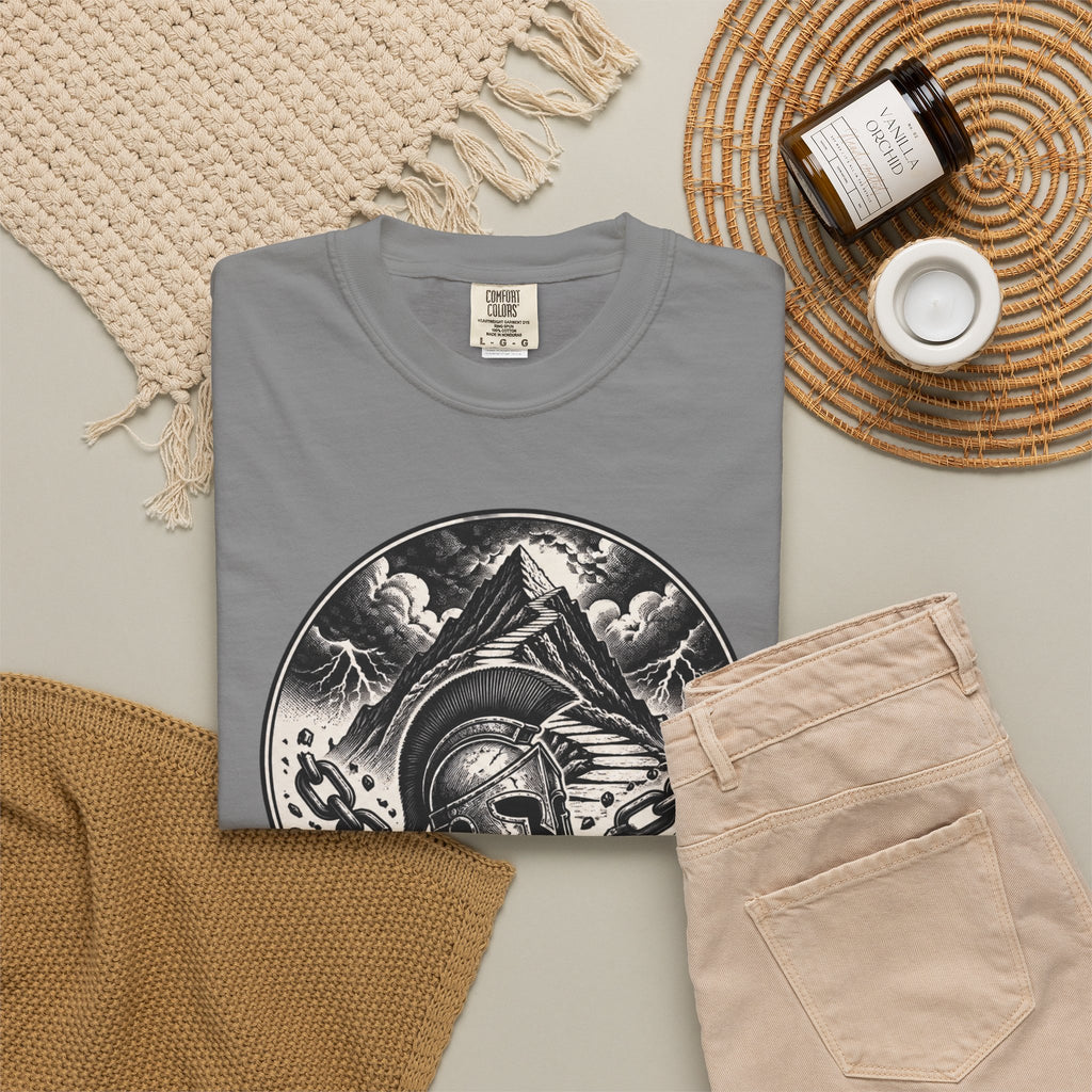 Spartan Helmet T‑Shirt — "The Obstacle Is The Way" Motivational Tee