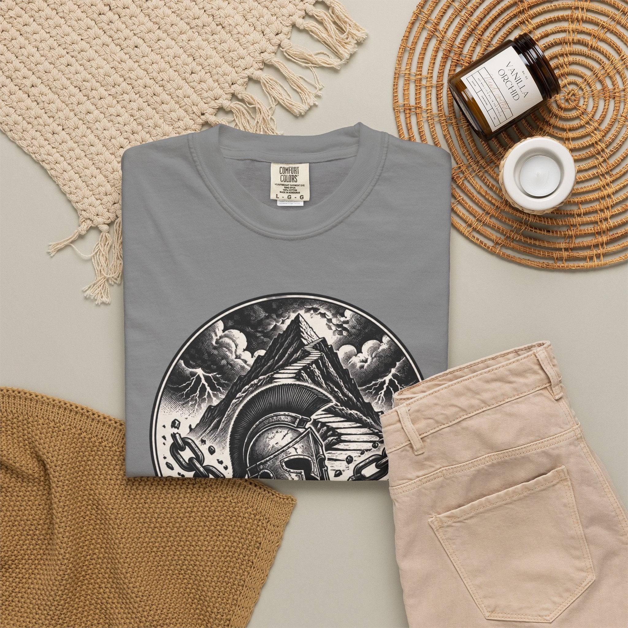 Spartan Helmet T‑Shirt — "The Obstacle Is The Way" Motivational Tee