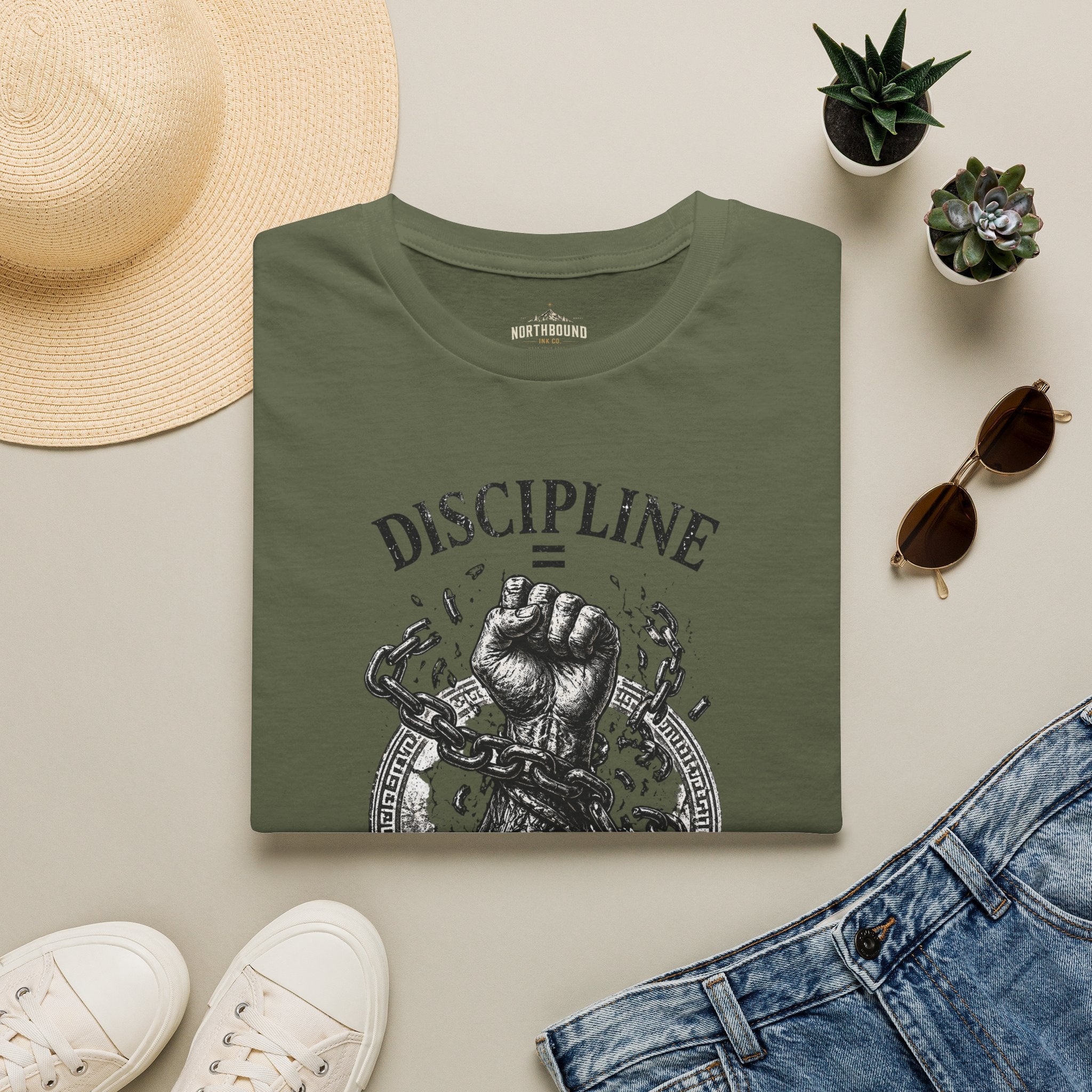 Discipline Over Freedom Graphic T-Shirt — Fist & Chains Motivational Tee