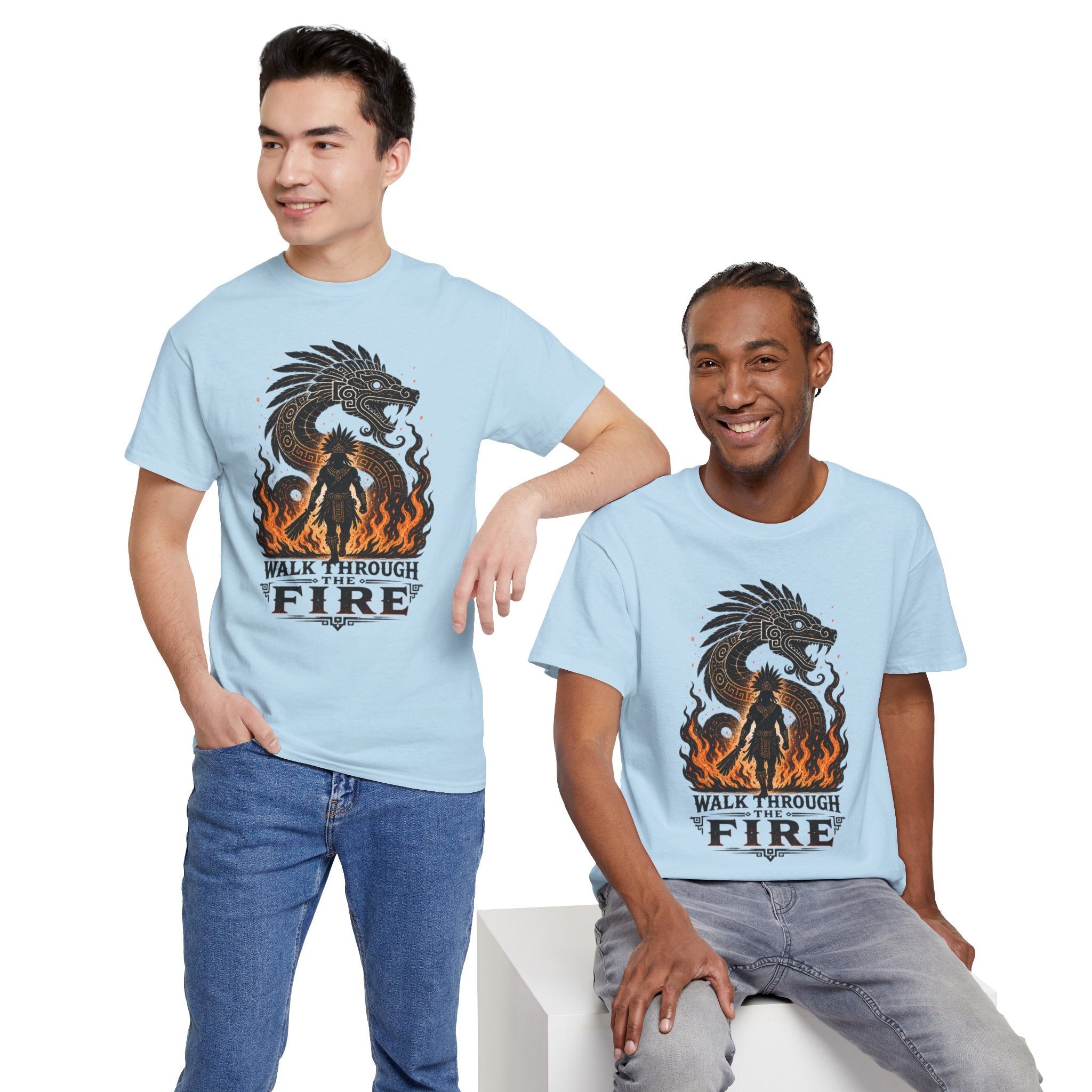 Walk Through the Fire Dragon T-Shirt — Inspirational Flame Graphic Tee