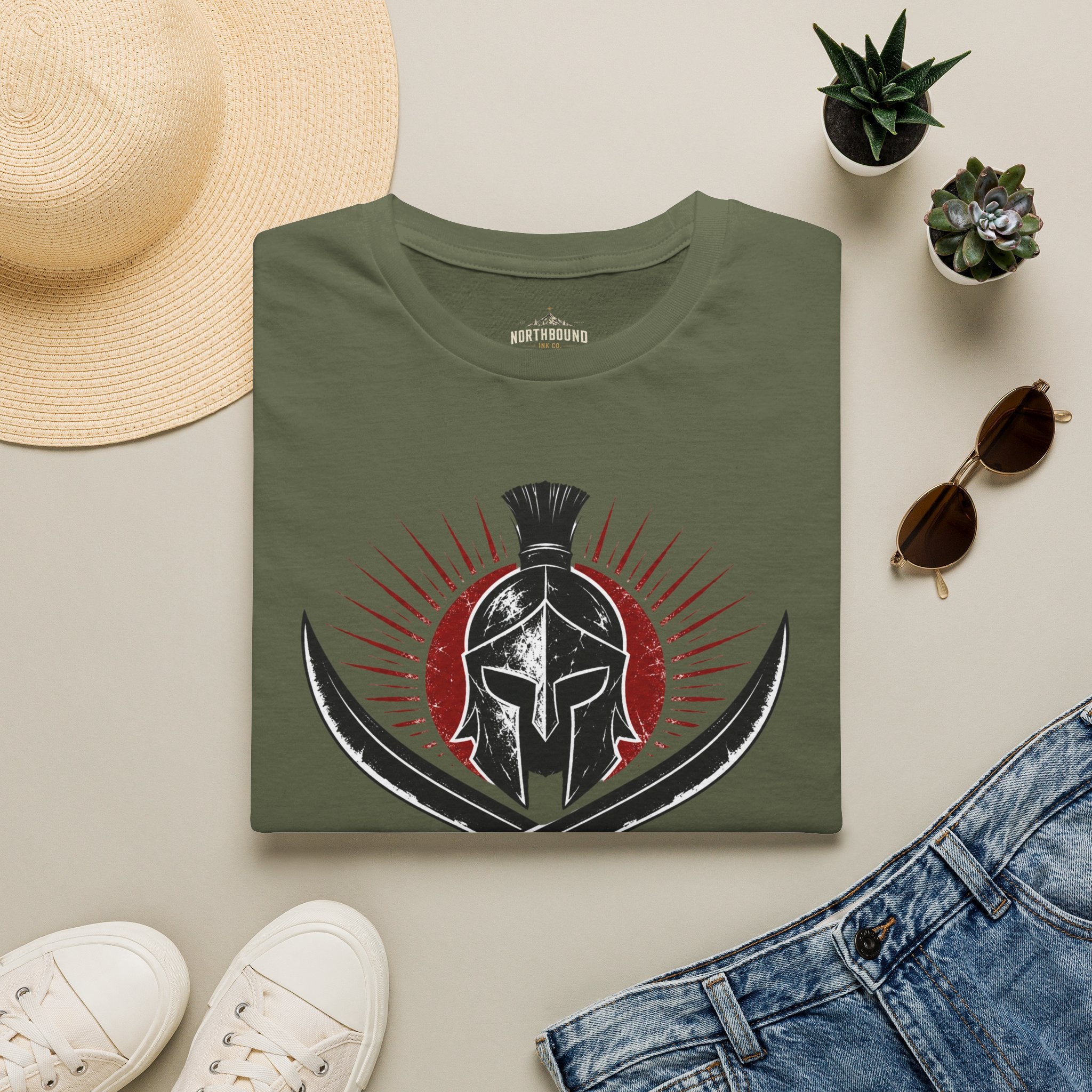 Spartan Helmet T-Shirt — 'Born For War' Warrior Graphic Tee