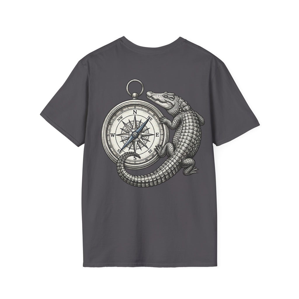 Crocodile & Compass T‑Shirt — Nautical Adventure Graphic Tee