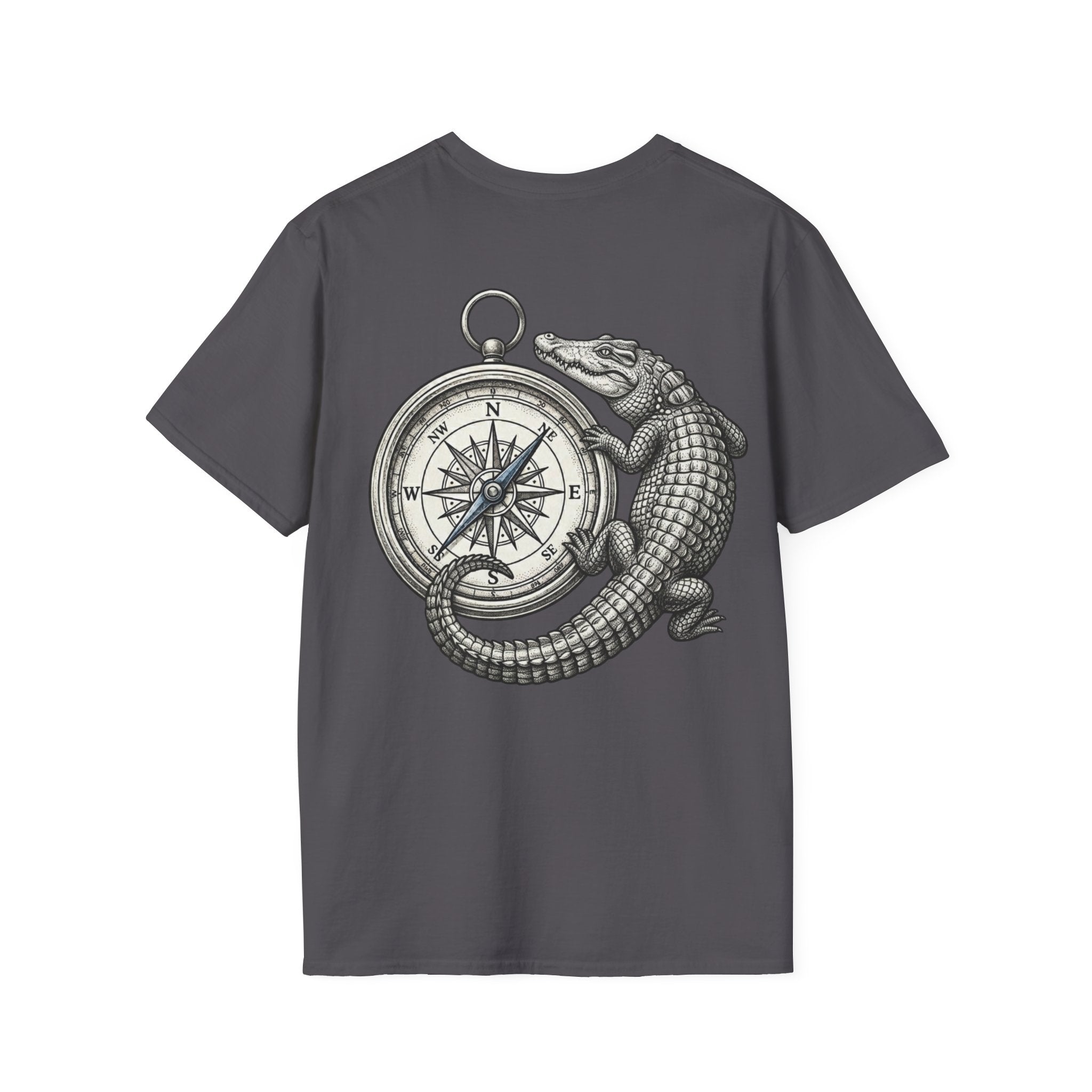Crocodile & Compass T‑Shirt — Nautical Adventure Graphic Tee