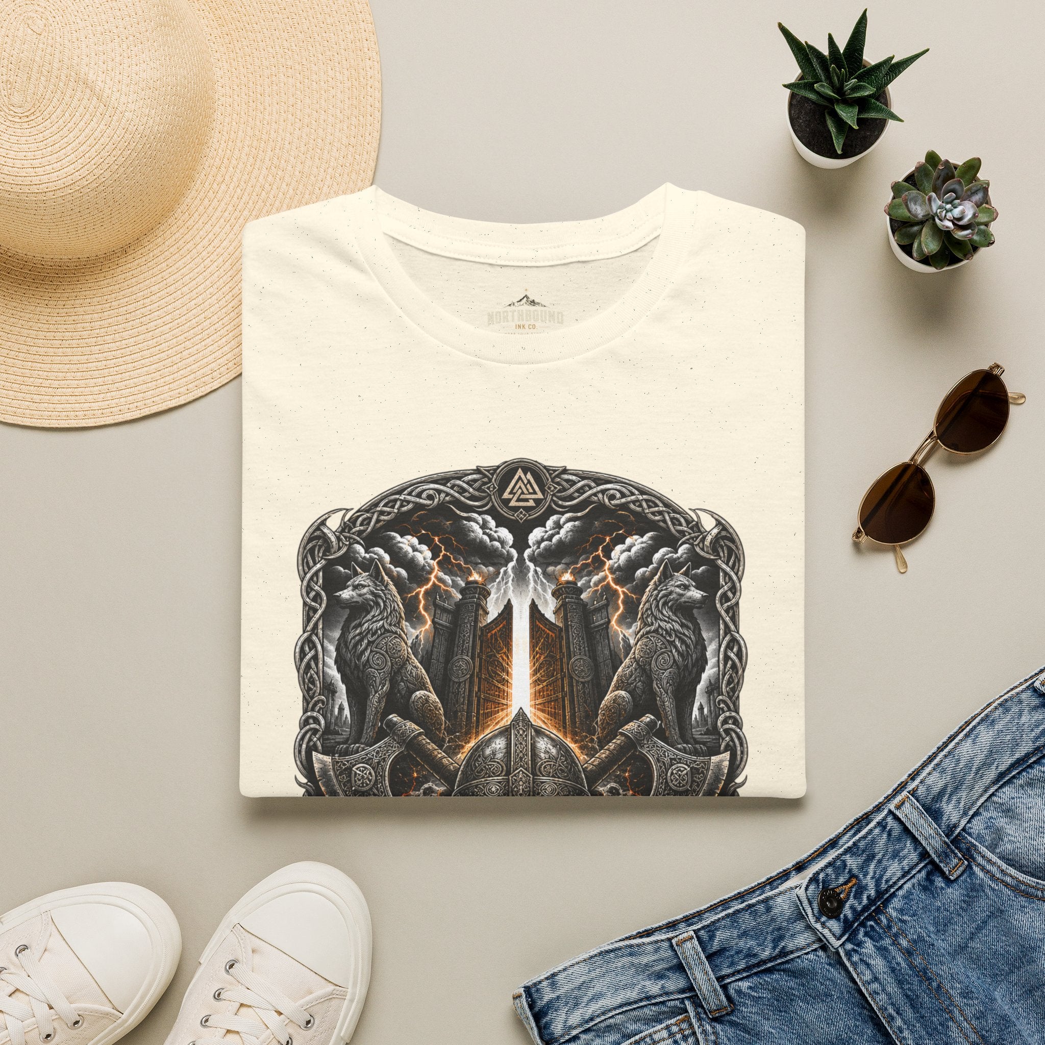 Valhalla T-Shirt — "Only The Brave" Viking Shield Tee