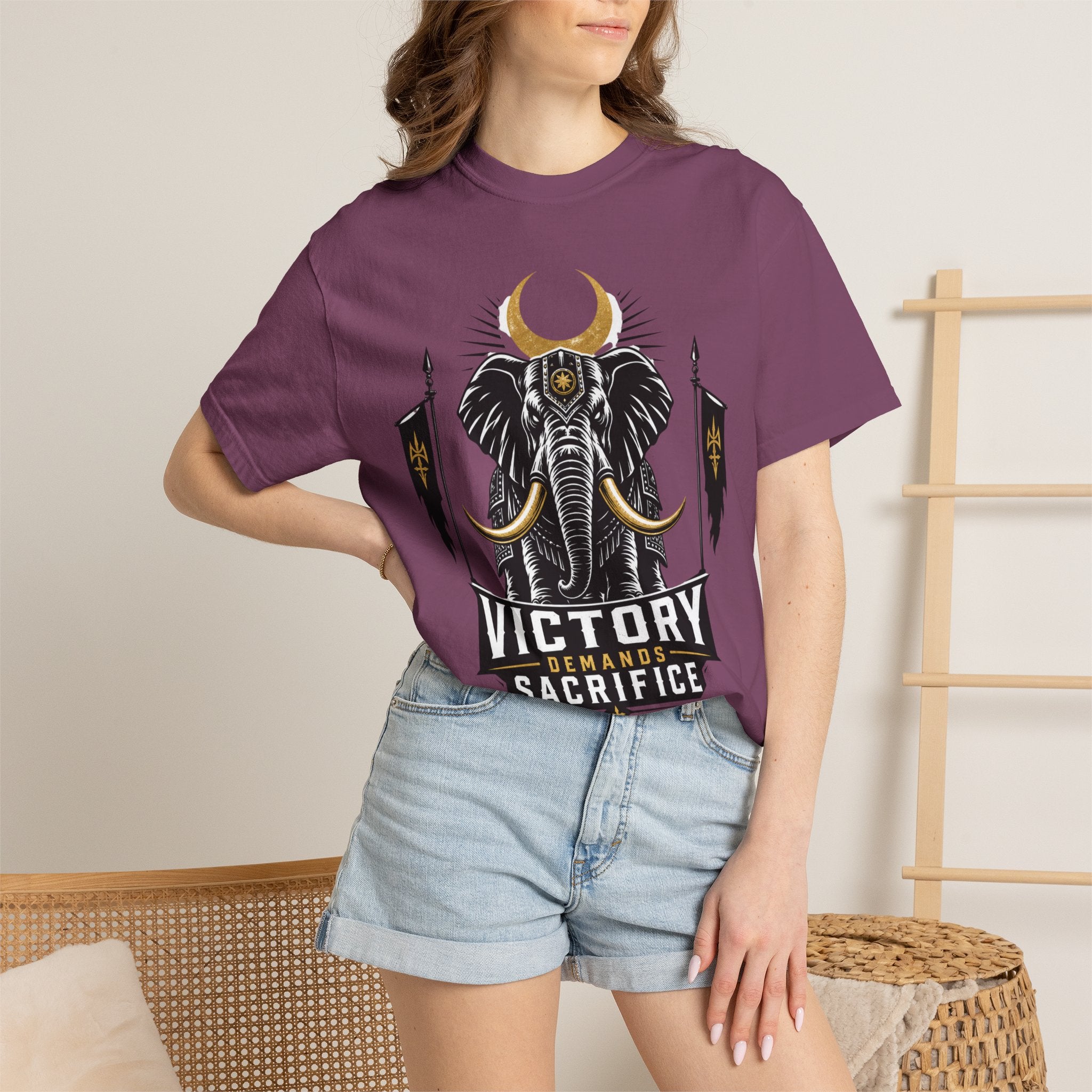 Victory & Sacrifice Elephant T-Shirt — Graphic Warrior Tee