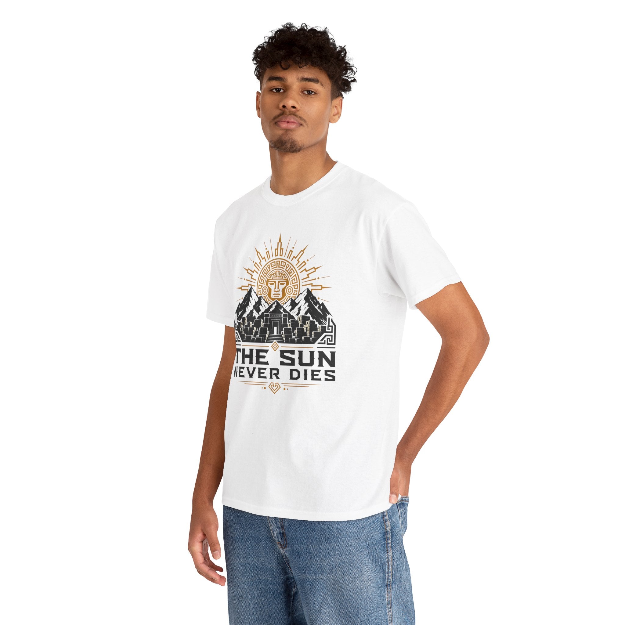 Sun Never Dies T-Shirt — Retro Mountain Adventure Tee