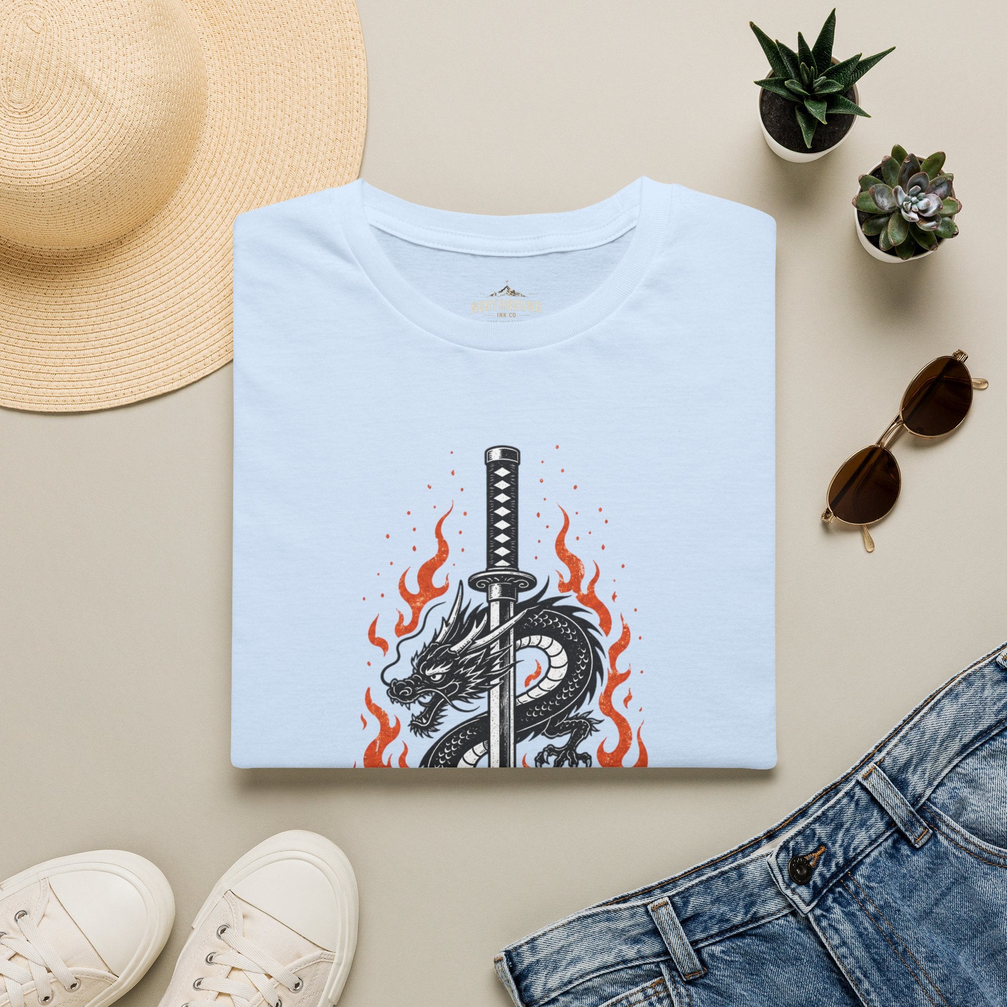 T-Shirt — 'A Sword Is Harder To Forgive' Dragon & Katana Graphic Tee