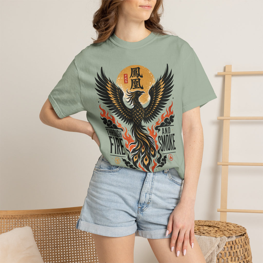 Phoenix Graphic T-Shirt — "Through Fire and Smoke" Inspirational Tee