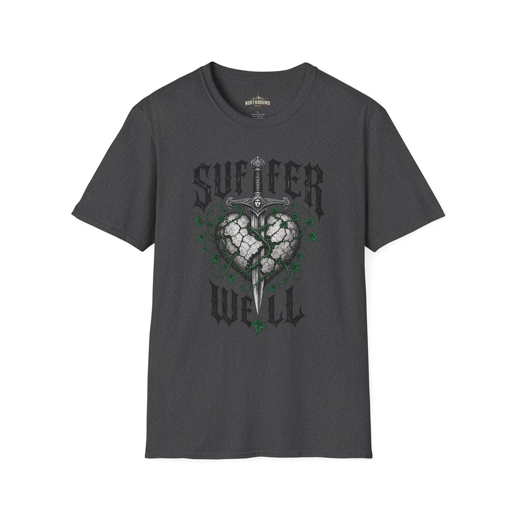Suffer Well T-Shirt — Gothic Heart Sword Graphic Tee