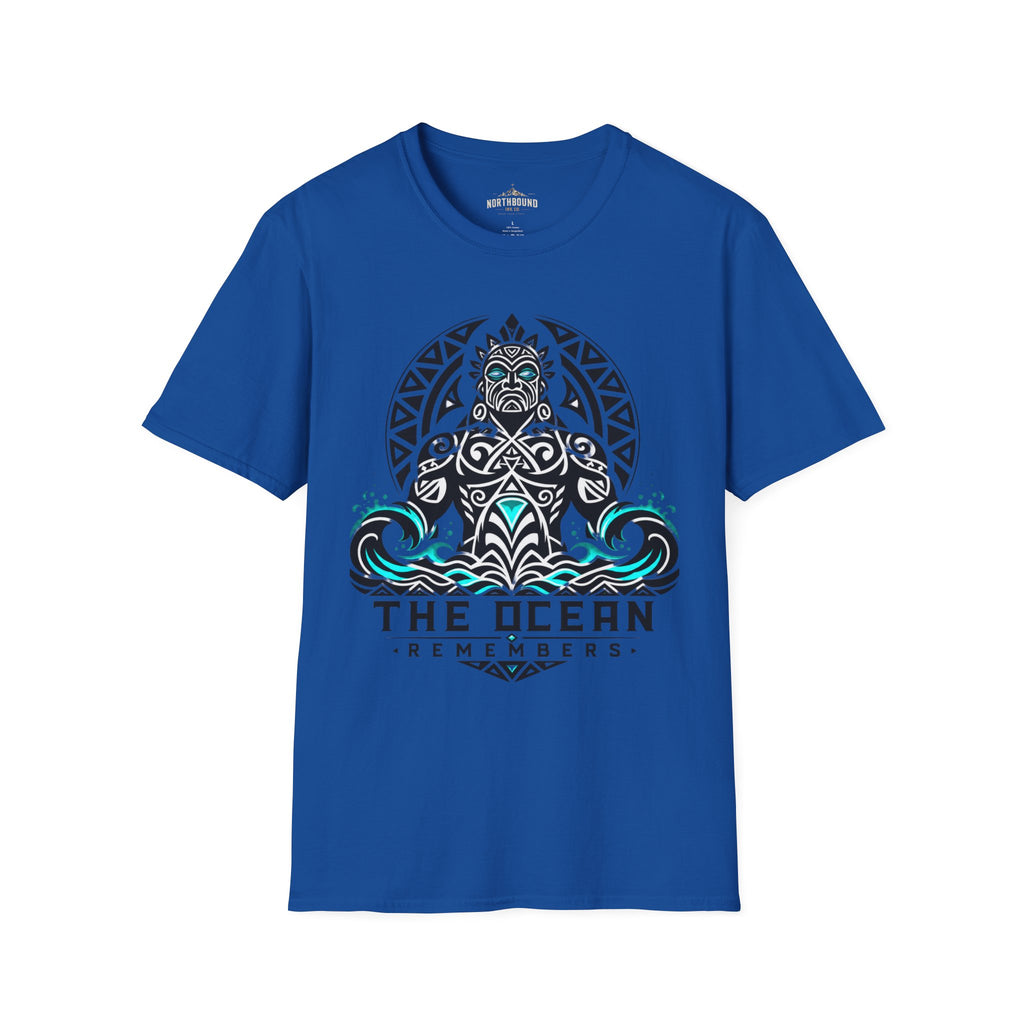 T-Shirt — The Ocean Remembers Tribal Wave Graphic