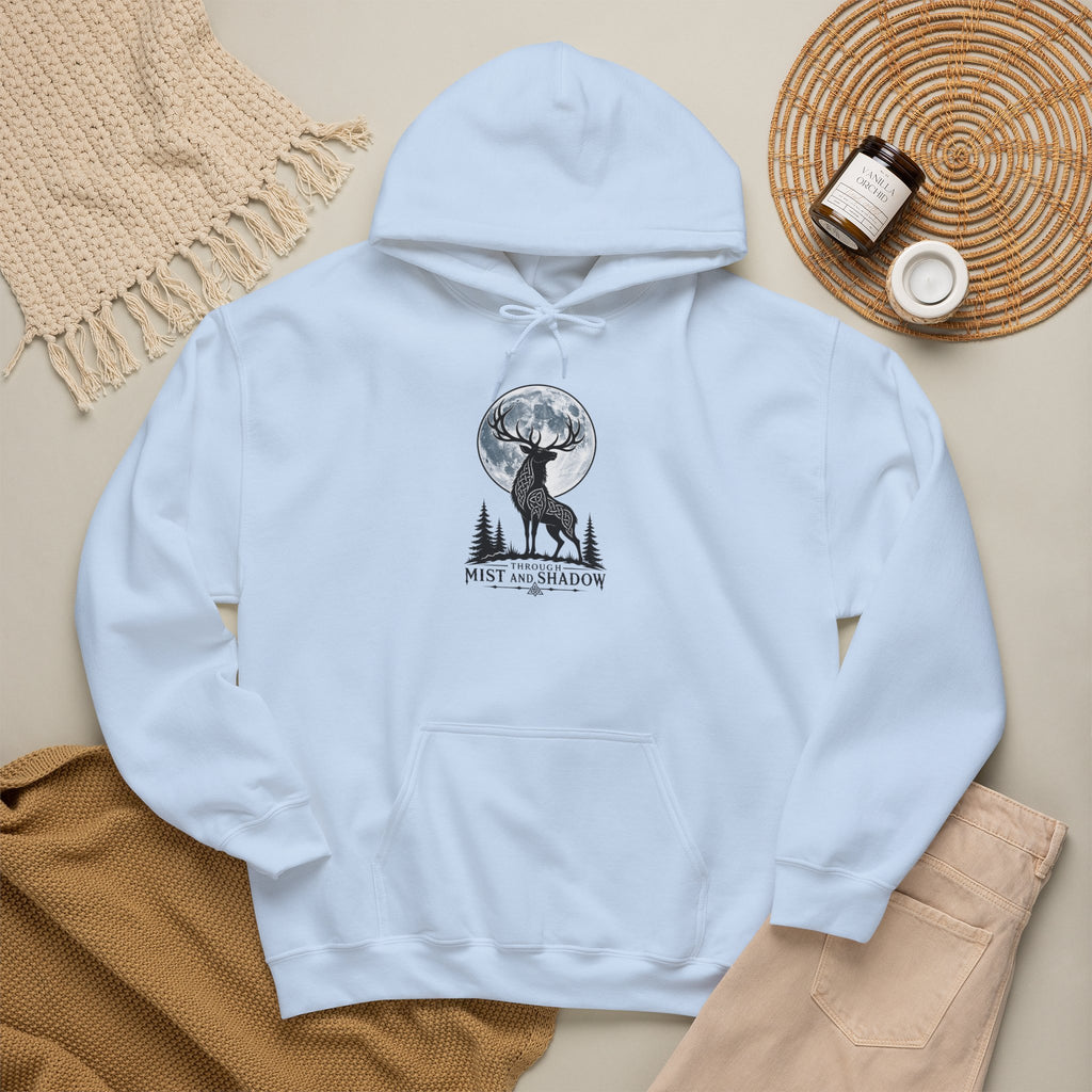 Hoodie – 'Mist and Shadow' Elk Moon Graphic Hooded Sweatshirt