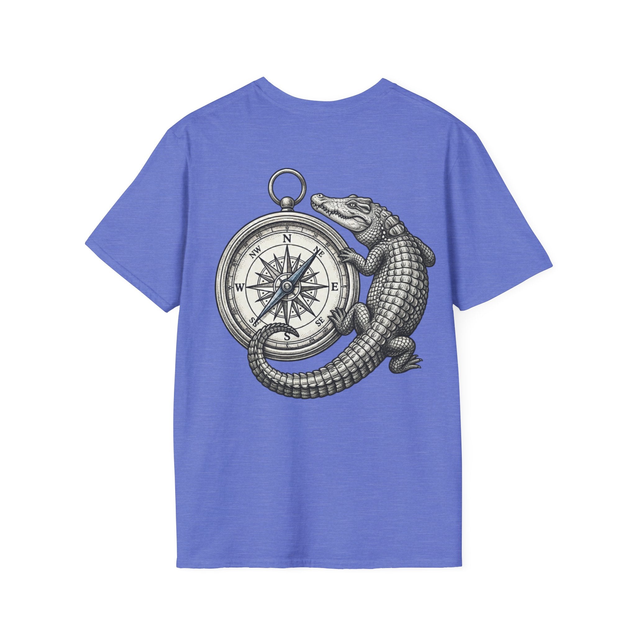 Crocodile & Compass T‑Shirt — Nautical Adventure Graphic Tee