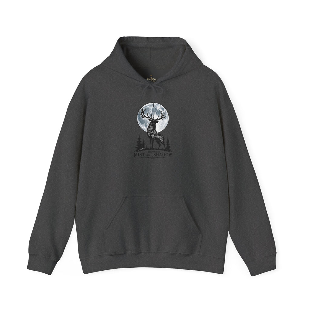 Hoodie – 'Mist and Shadow' Elk Moon Graphic Hooded Sweatshirt