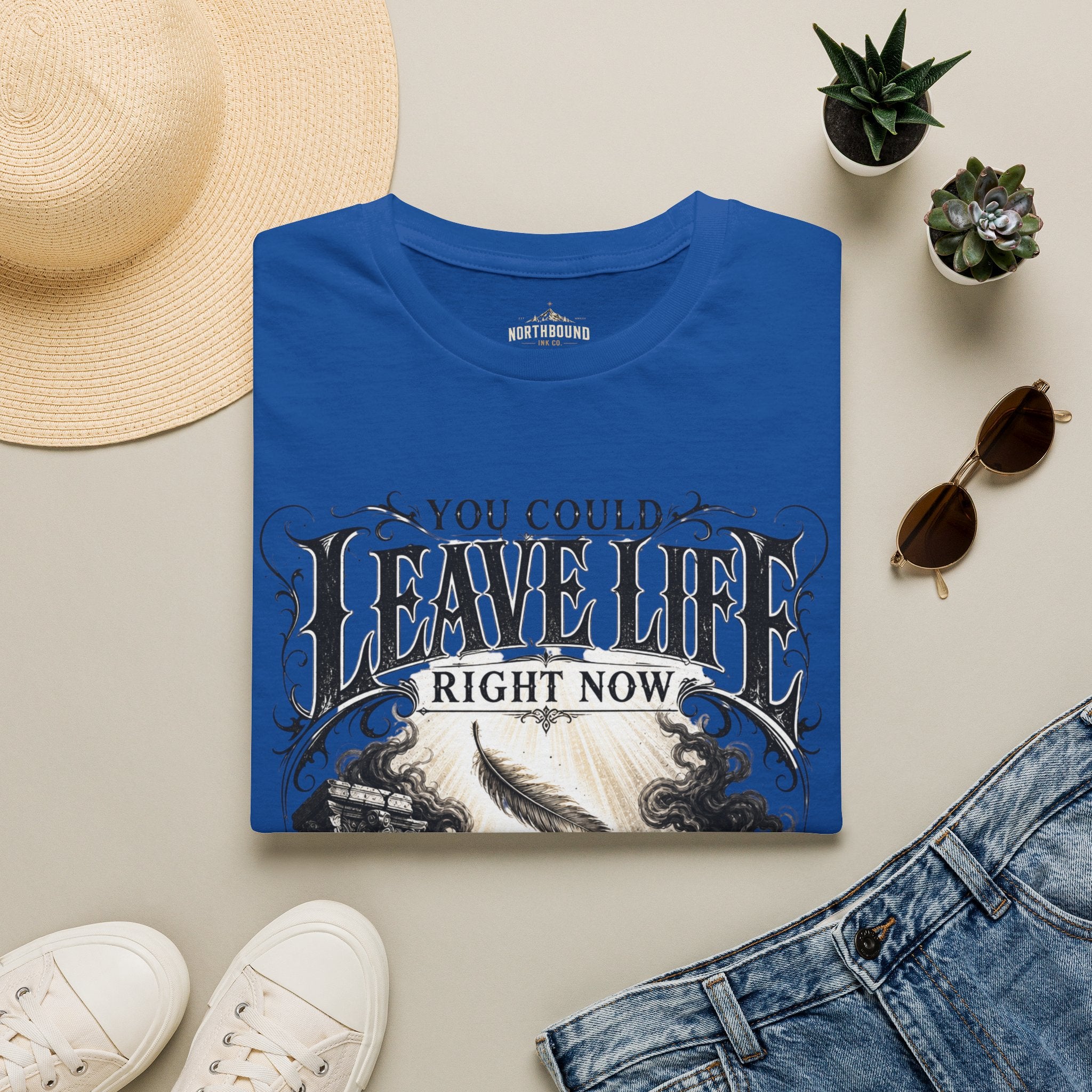 T-Shirt — "You Could Leave Life Right Now" Gothic Skull Graphic